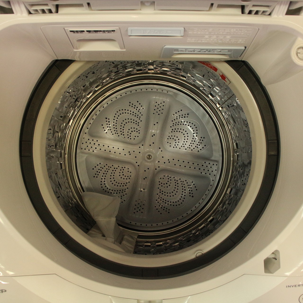 〔展示品〕 縦型乾燥洗濯機 ホワイト系 ES-TX8G-W ［洗濯8.0kg ／乾燥4.5kg ／ヒーター乾燥(排気タイプ) ／上開き］
