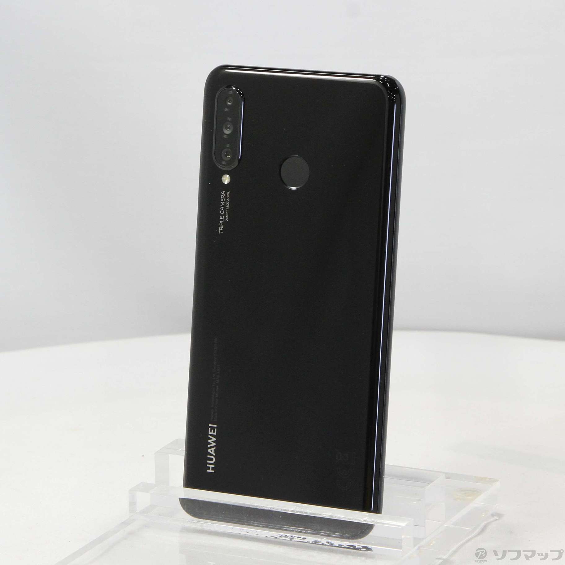 中古】HUAWEI P30 lite 64GB ミッドナイトブラック MAR-LX2J SIMフリー