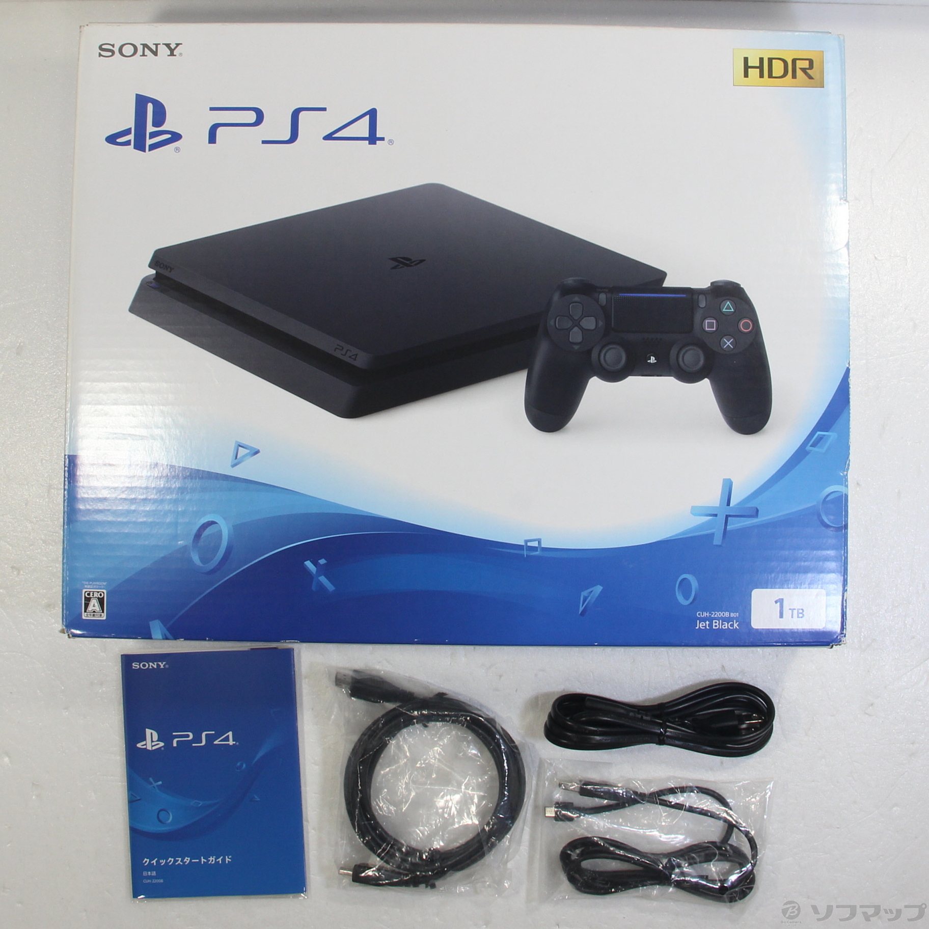 中古品〕 PlayStation 4 ジェット・ブラック 1TB CUH-2200BB01｜の通販