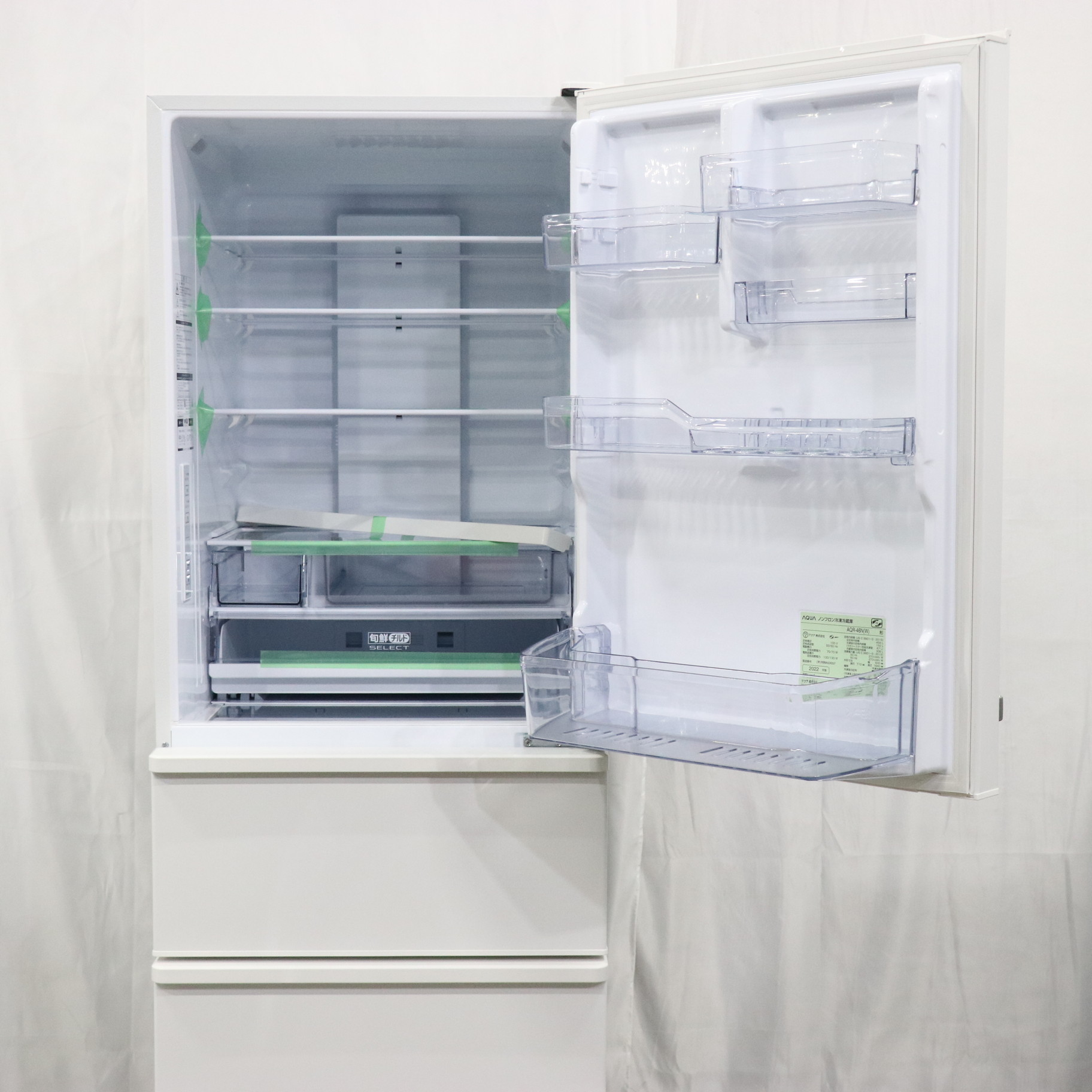 中古】〔展示品〕 冷蔵庫 ミルク AQR-46N-W ［幅60cm ／458L ／4ドア 