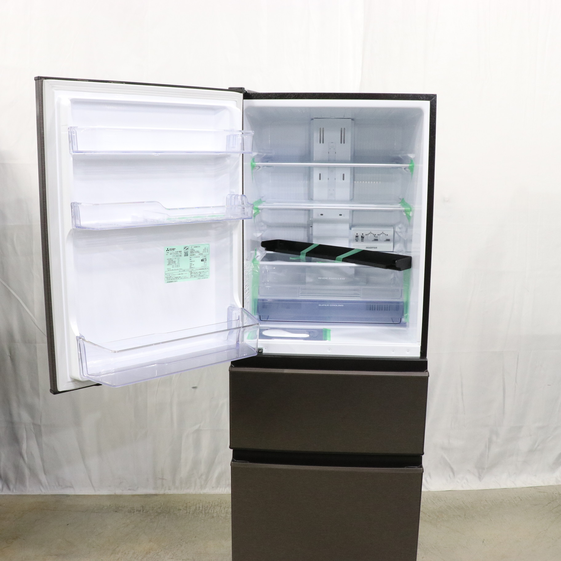 中古】〔展示品〕 冷蔵庫 MITSUBISHI ダークブラウン MR-CX33HL-T ［幅