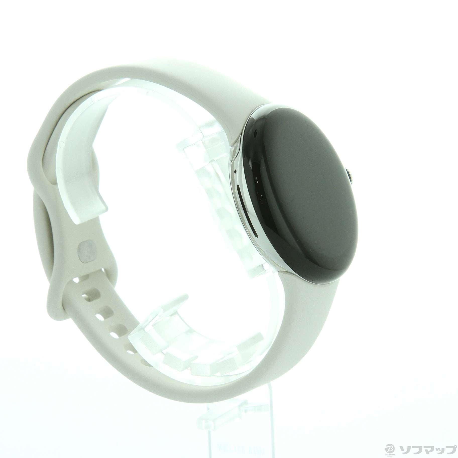 Google Pixel Watch Polished Silver ステンレス ケース／Chalk アクティブ バンド GA03182-TW