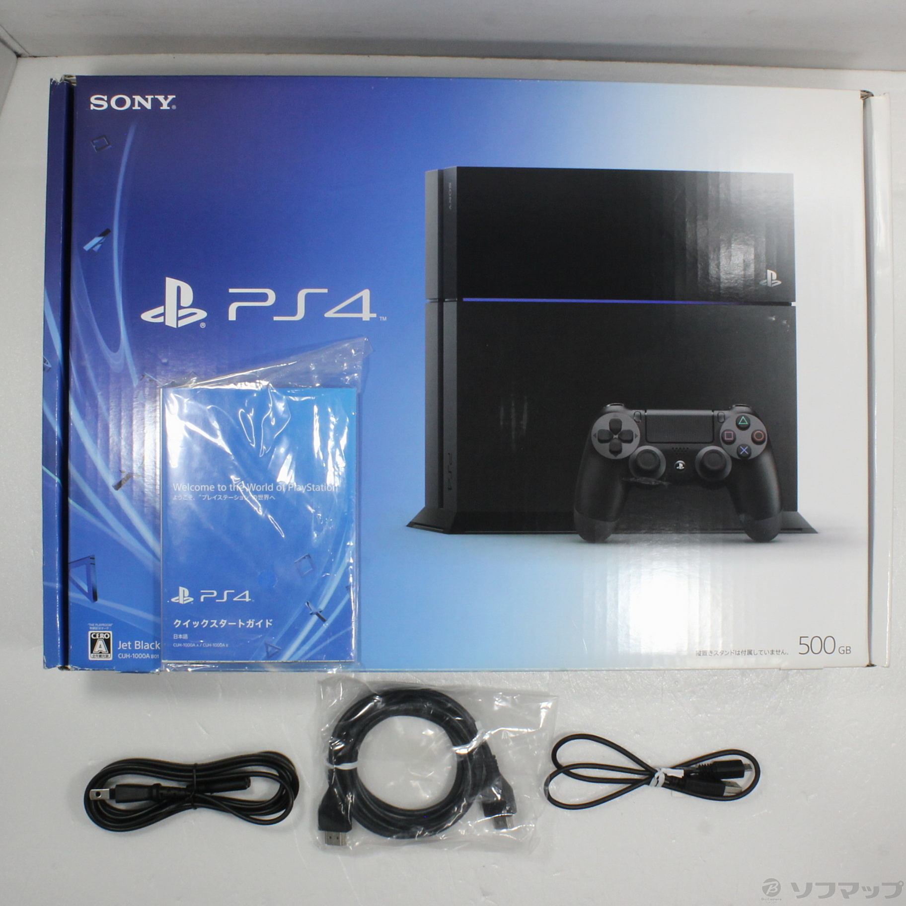 中古品〕 PlayStation 4 ジェット・ブラック CUH-1000AB01｜の通販は