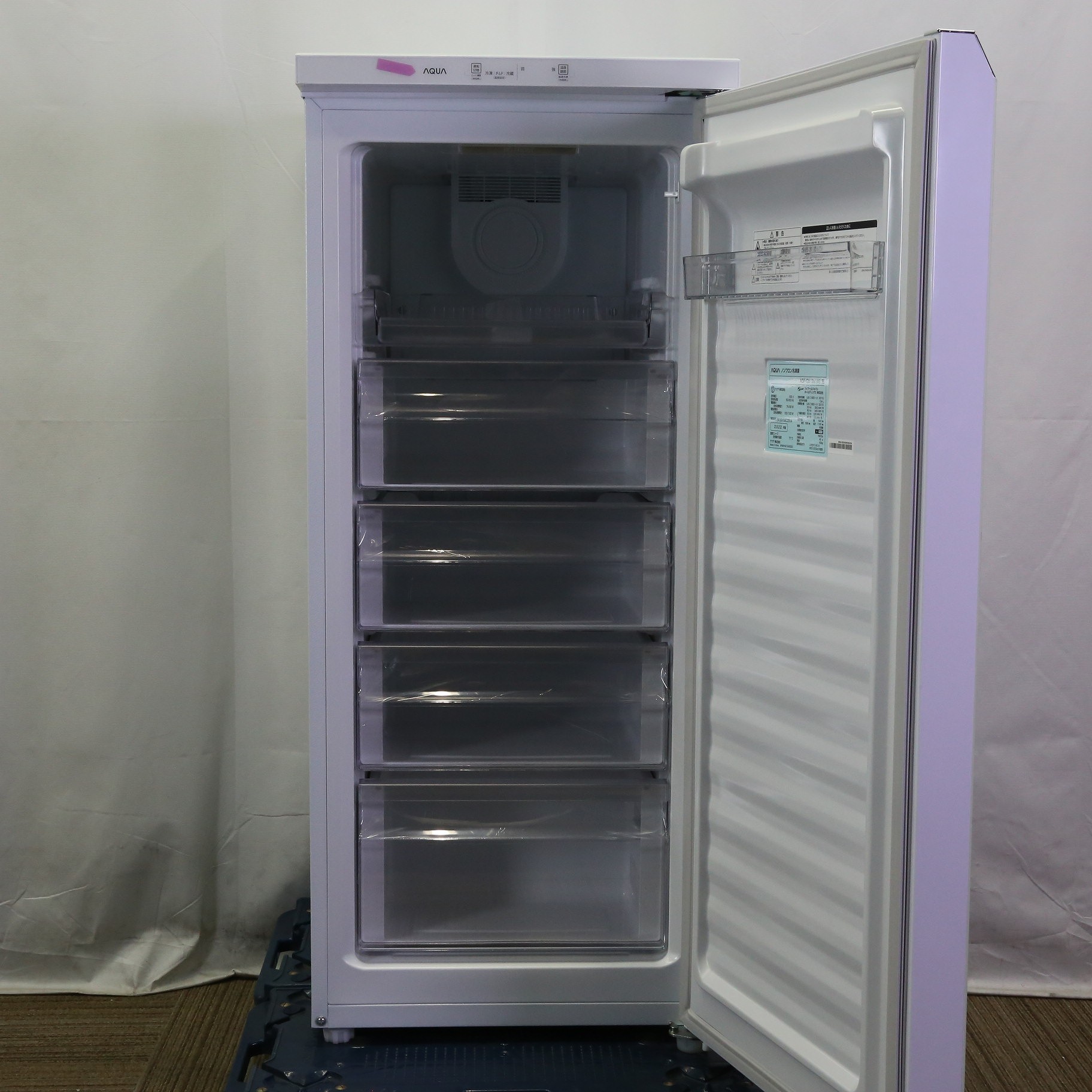 AQUA 冷凍庫 AQF-GS13M(W)型 2022年製 AQUA AQF-GS13M(W) ファン式冷凍庫 134L・右開き クリスタルホワイト