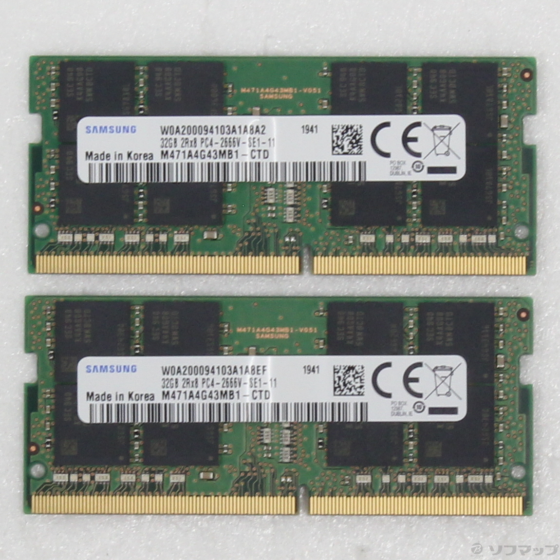 中古】260Pin DDR4-2666 PC4-21300 64GB 32GB×2枚組 [2133049316196