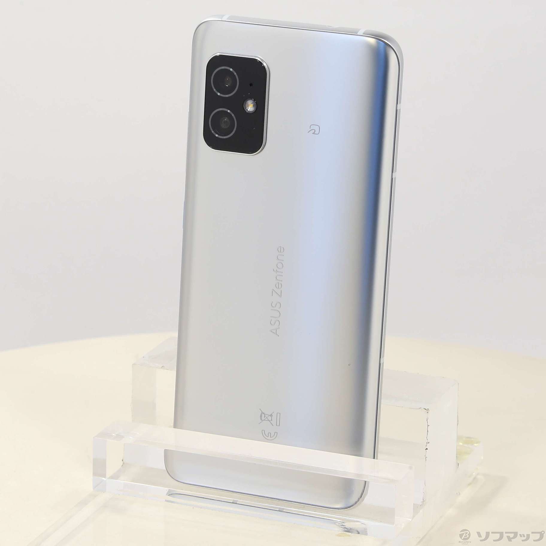 中古】Zenfone 8 128GB ホライゾンシルバー ZS590KS-BK128S8 SIMフリー