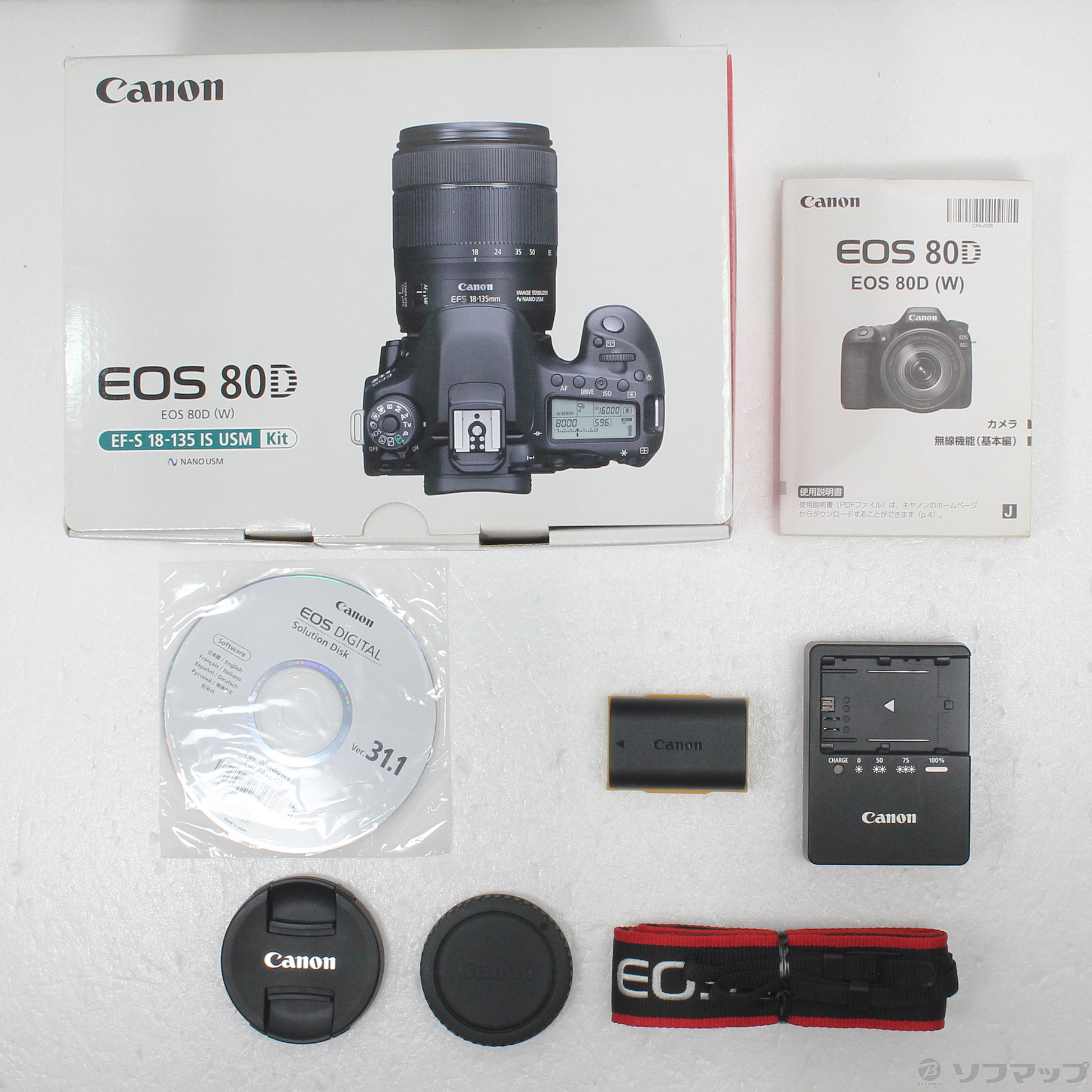 中古】EOS 80D EF-S18-135 IS USM レンズキット [2133049609915
