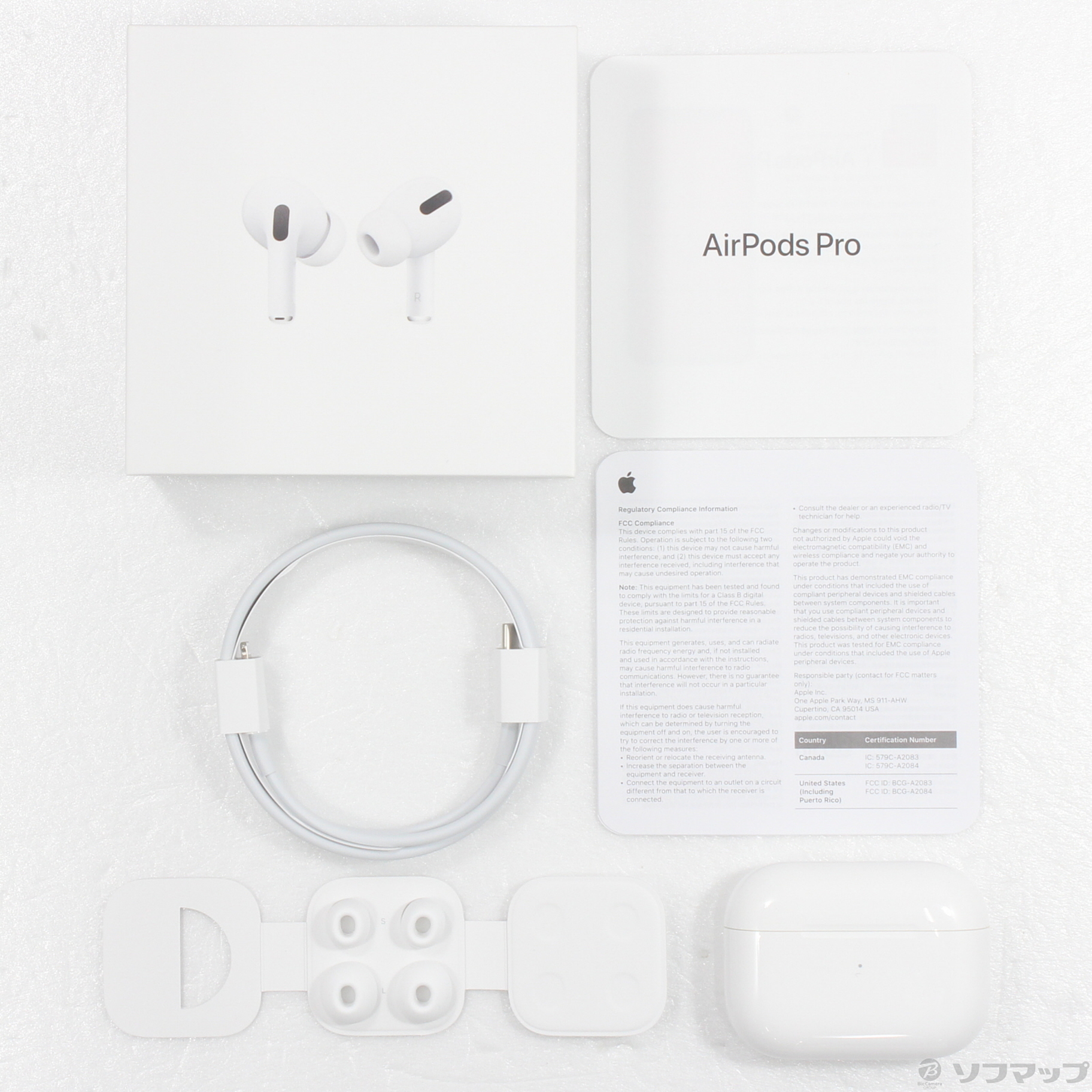 Apple AirPods Pro MagSafe充電ケース付 USED美品 第一世代 ワイヤレスイヤホン 耐汗 耐水 ノイズキャンセリング MLWK3J/A 完動品 V8632