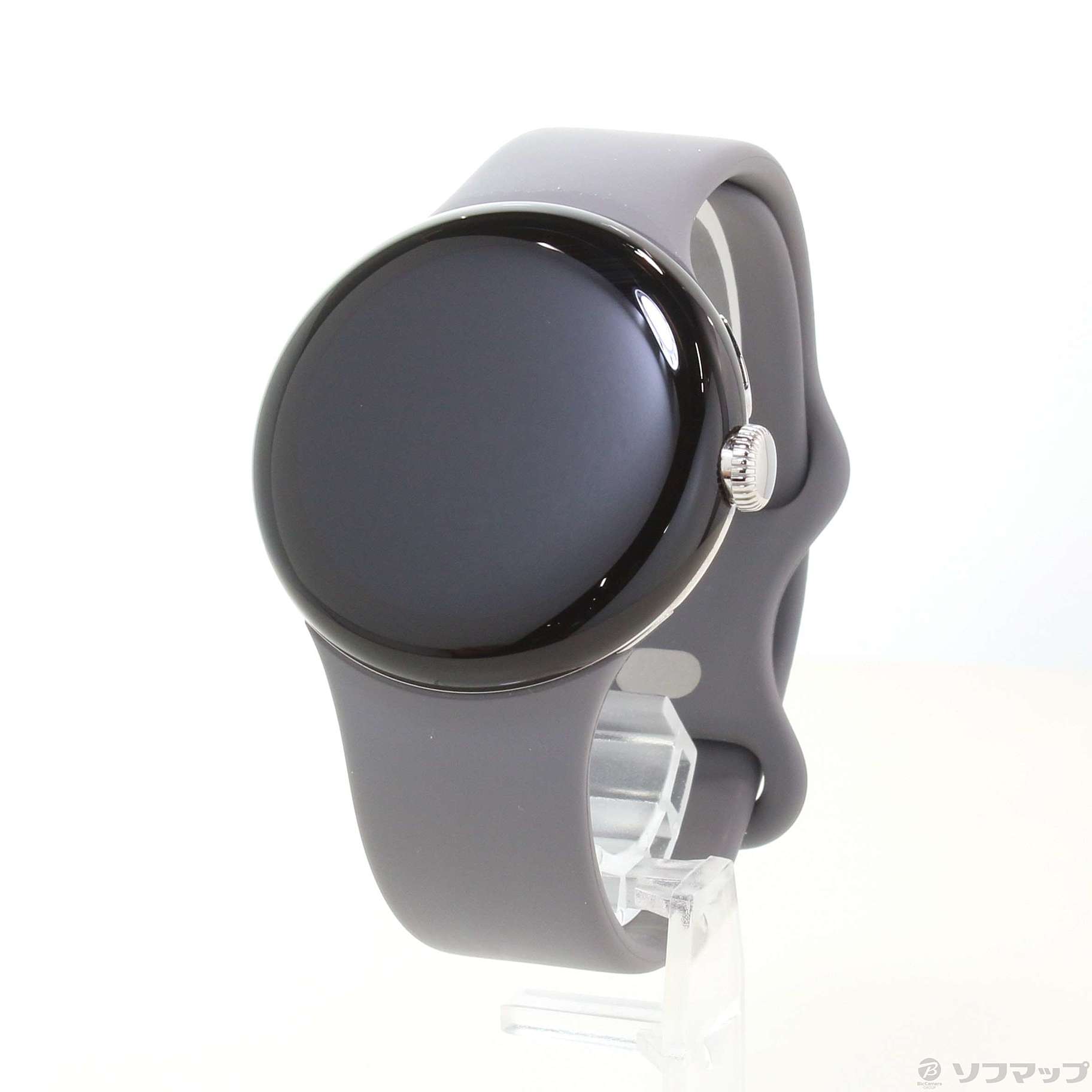 Google Pixel Watch Polished Silver ステンレス ケース／Charcoal アクティブ バンド GA03305-TW