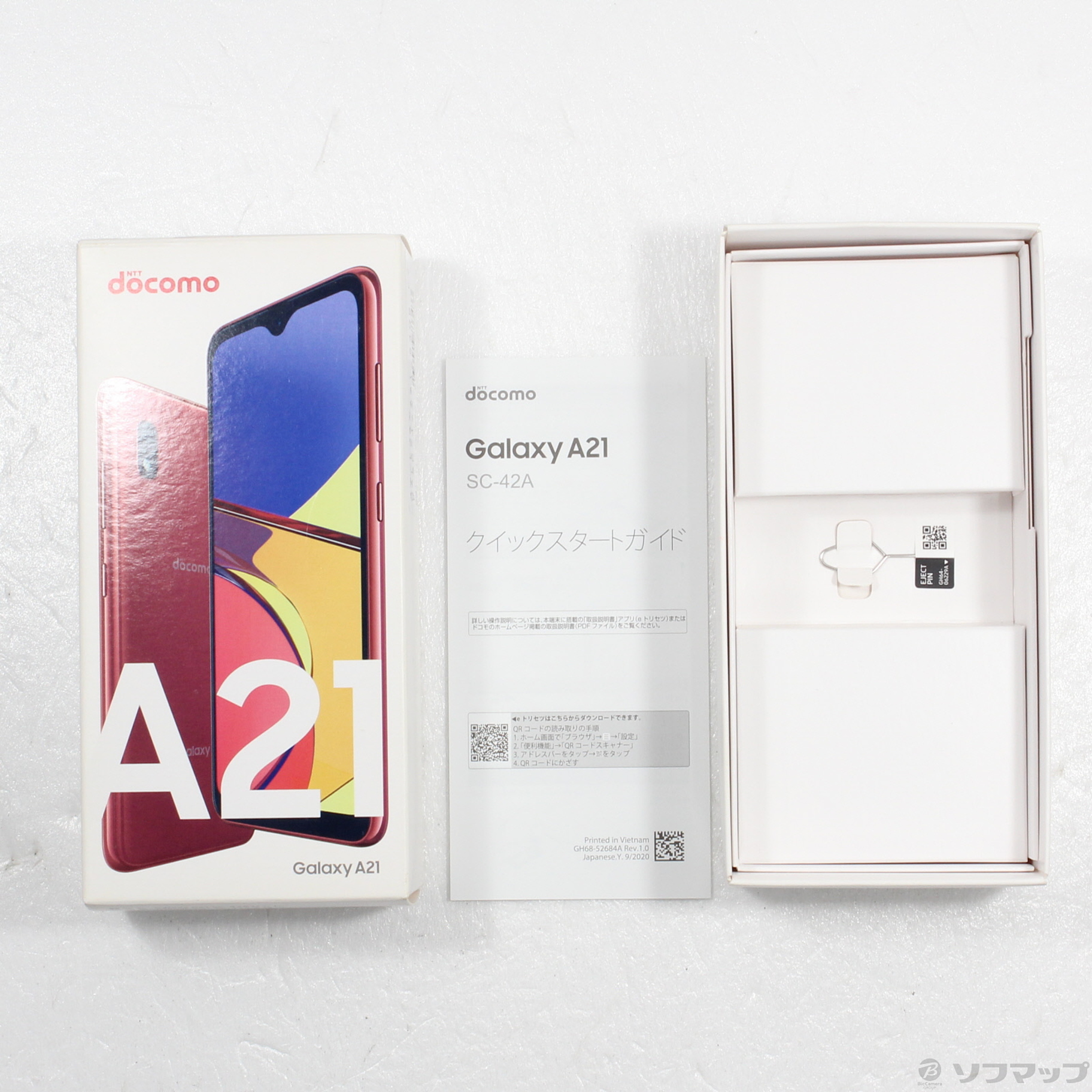 中古】GALAXY A21 64GB レッド SC-42A docomoロック解除SIMフリー