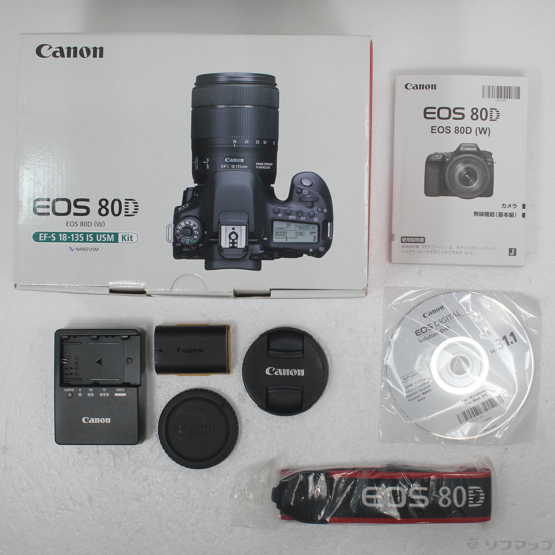 中古】EOS 80D EF-S18-135 IS USM レンズキット [2133050017846