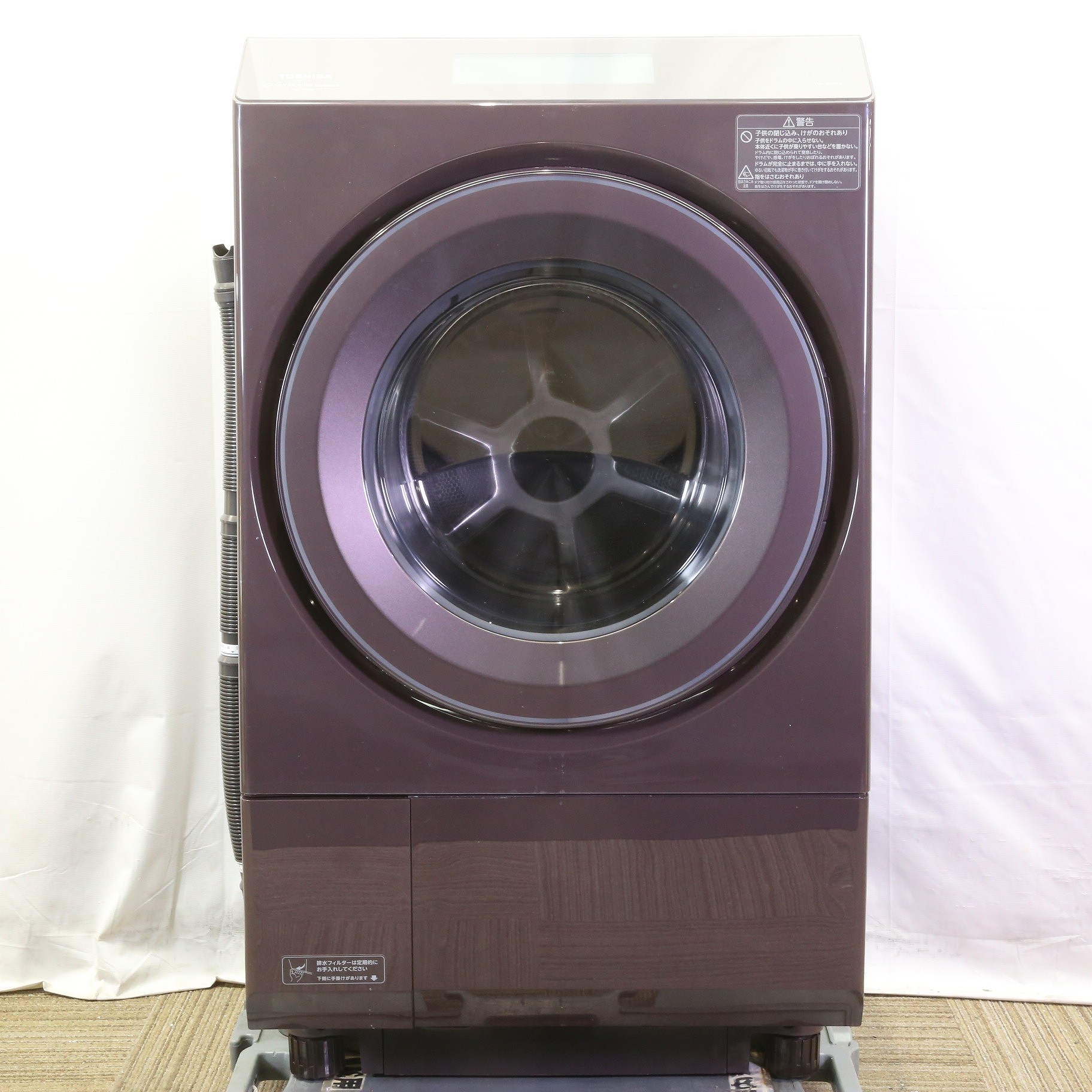 〔中古品〕 ドラム式洗濯乾燥機 ボルドーブラウン TW-127XP2R-T ［洗濯12.0kg ／乾燥7.0kg ／ヒートポンプ乾燥 ／右開き］