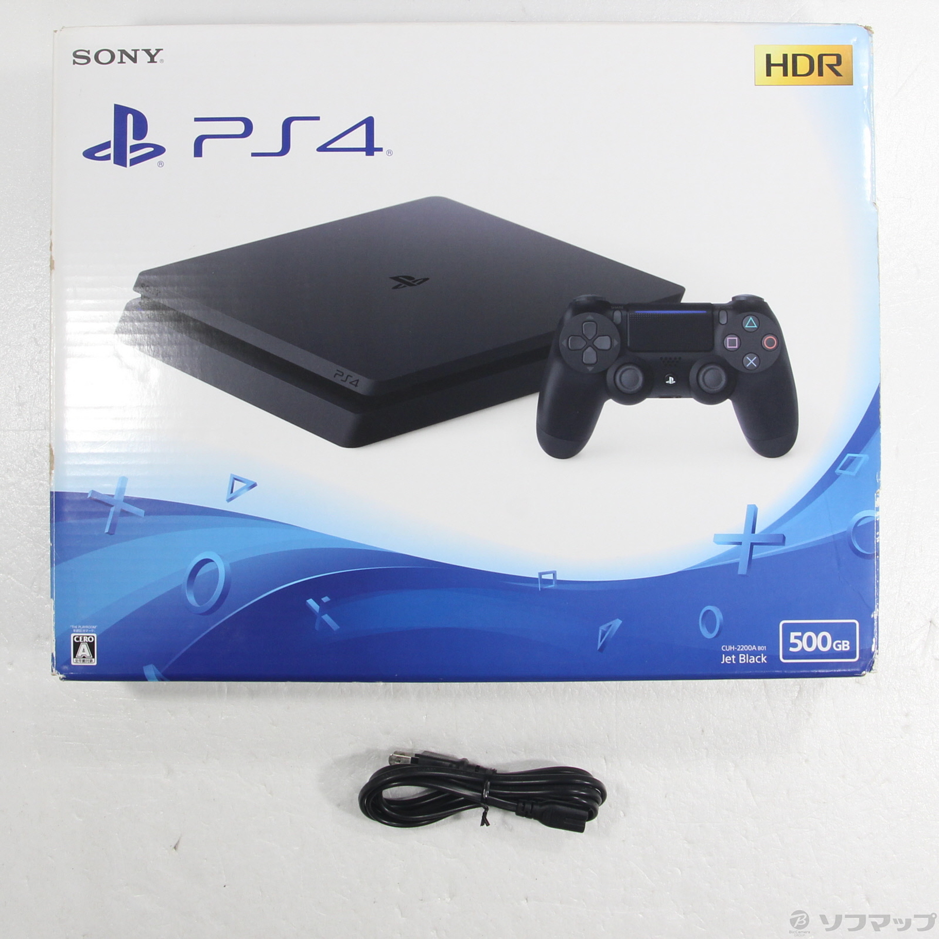中古】PlayStation 4 ジェット・ブラック 500GB CUH-2200AB01