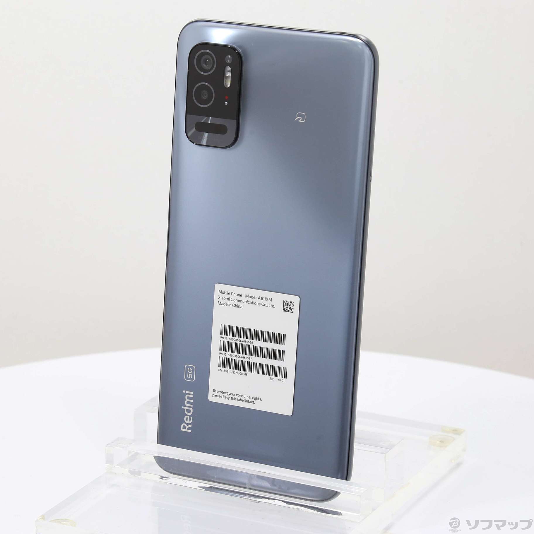 中古】Redmi Note 10T 64GB アジュールブラック A101XM SoftBank