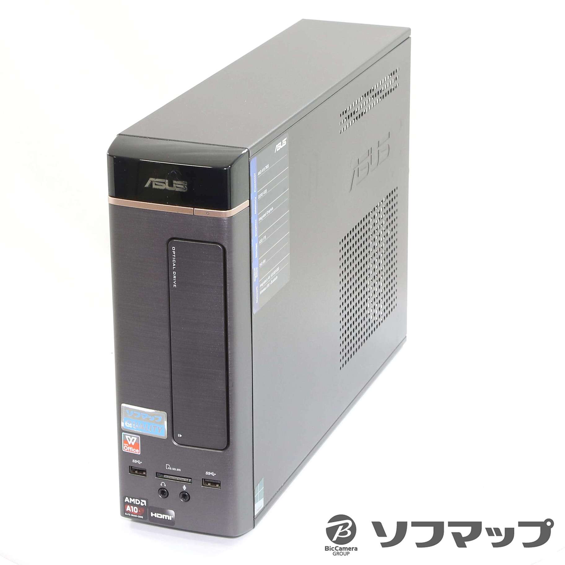 (中古)ASUS VivoPC K20BF K20BF-A107800 ブラック (Windows 10)(348-ud)