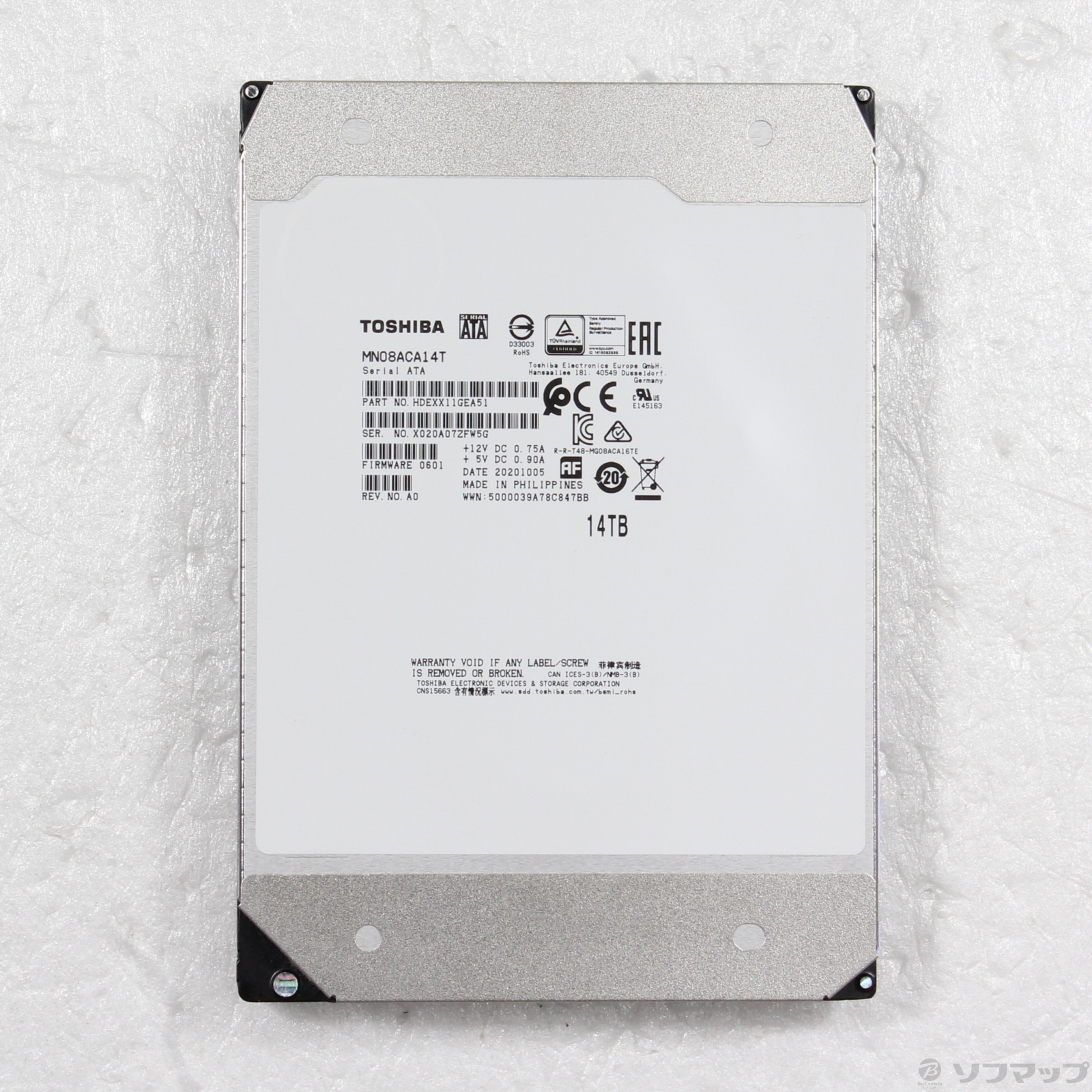 中古動作品] 東芝 内蔵HDD 14TB MG08ACA14TE 内蔵型ハードディスクドライブ