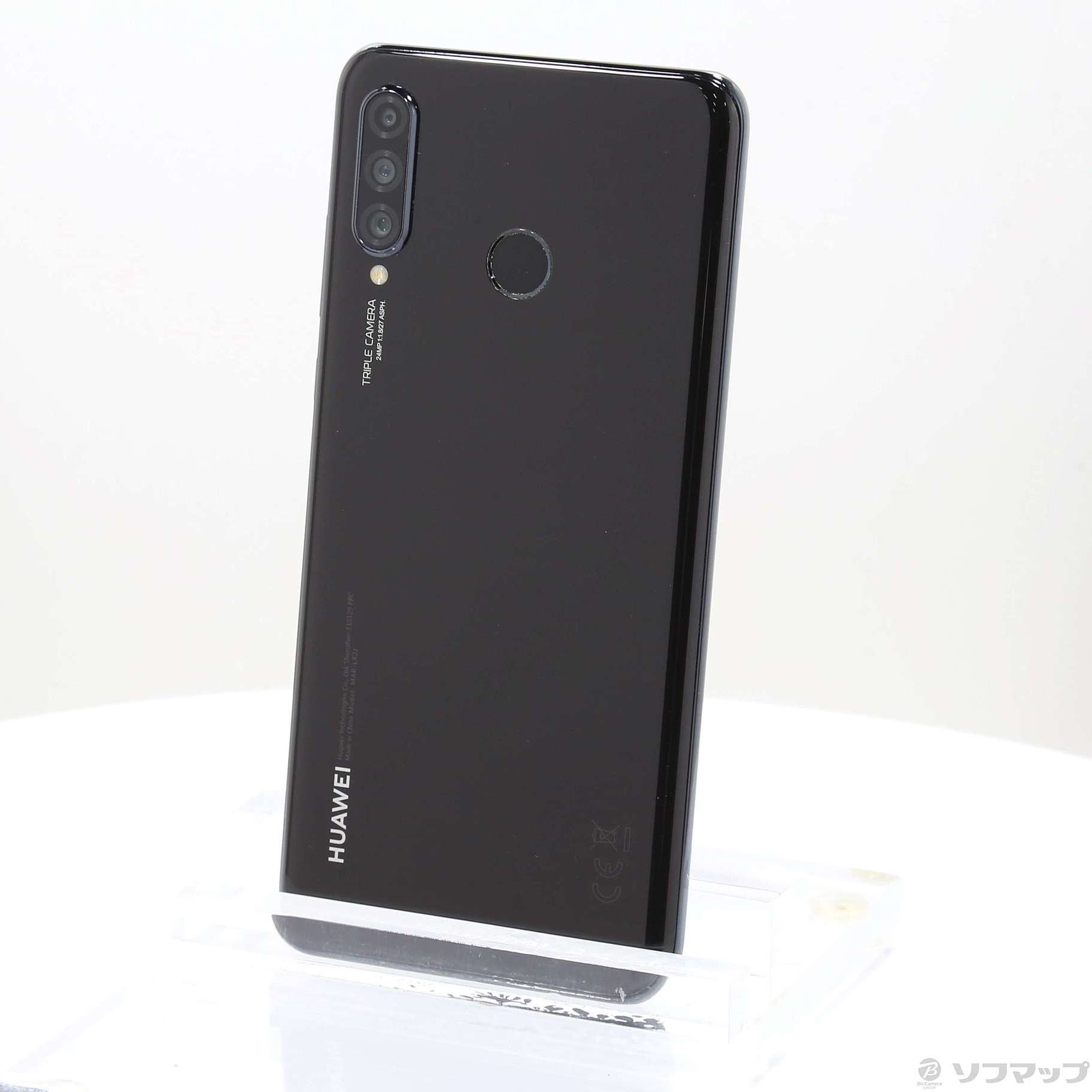 中古】HUAWEI P30 lite 64GB ミッドナイトブラック MAR-LX2J SIMフリー