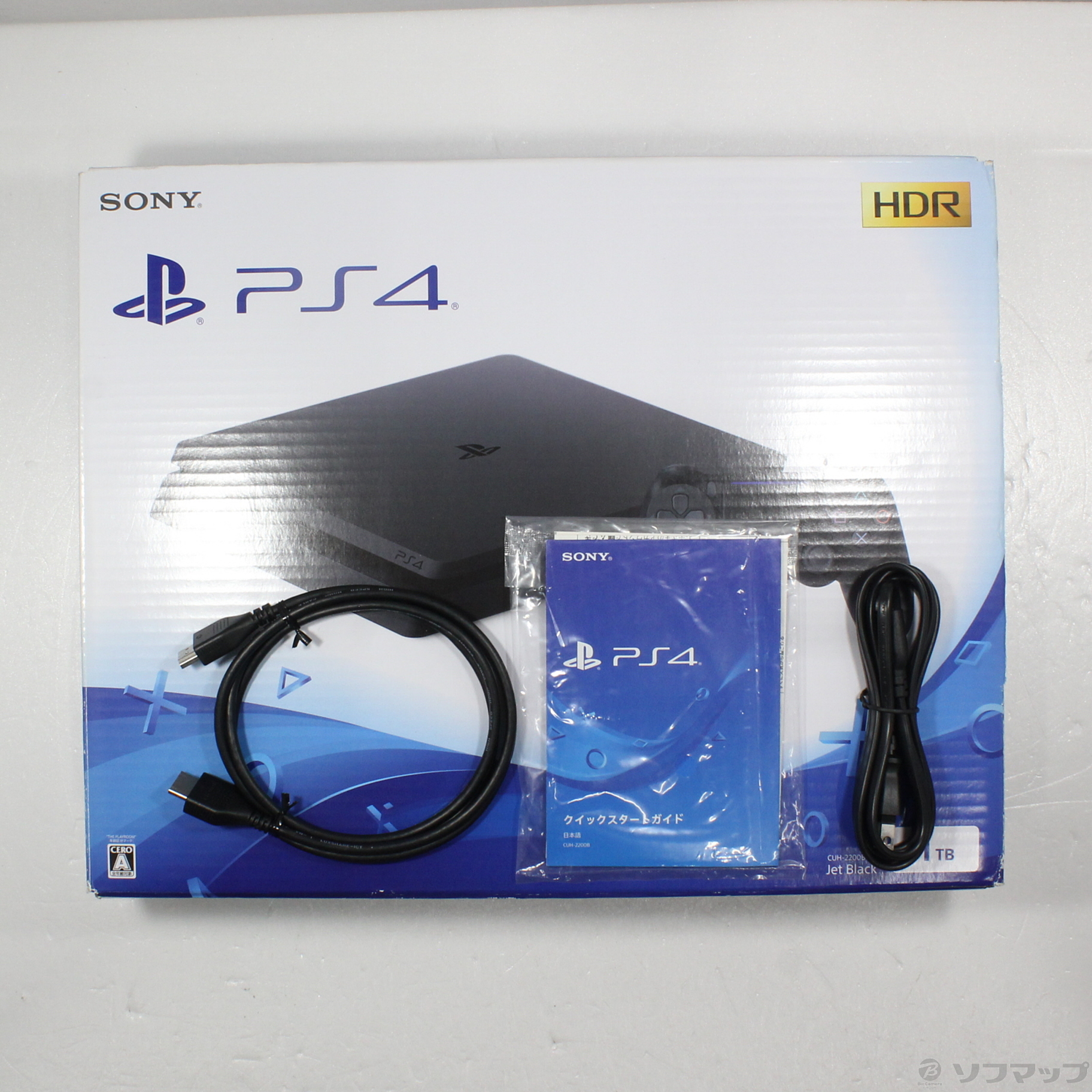 中古】PlayStation 4 ジェット・ブラック 1TB CUH-2200BB01