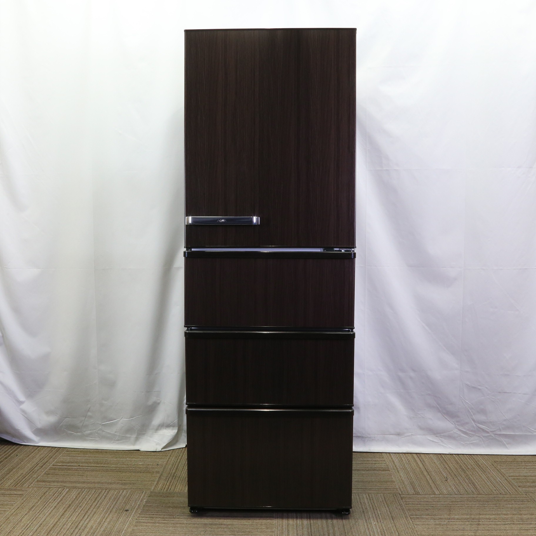 中古】〔展示品〕 冷蔵庫 ダークウッドブラウン AQR-V43N(T) ［幅60cm 