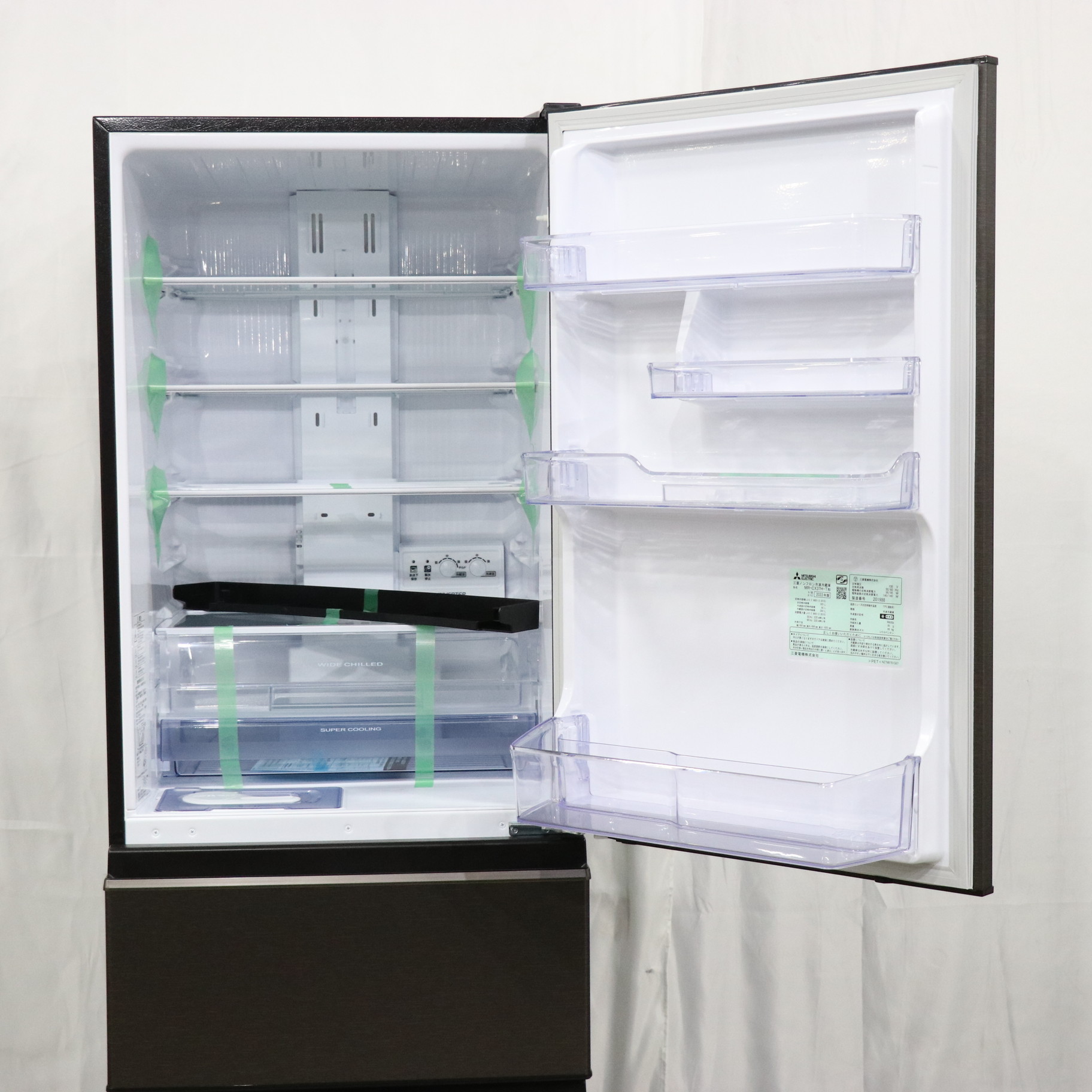 中古】〔展示品〕 冷蔵庫 MITSUBISHI ダークブラウン MR-CX37H-T ［幅