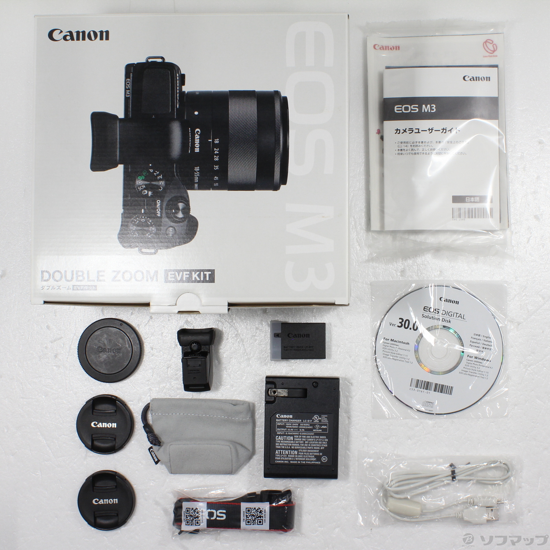 中古】EOS M3 ダブルズーム EVFキット BK (2420万画素／SDXC／ブラック) [2133050412153] -  リコレ！|ビックカメラグループ ソフマップの中古通販サイト