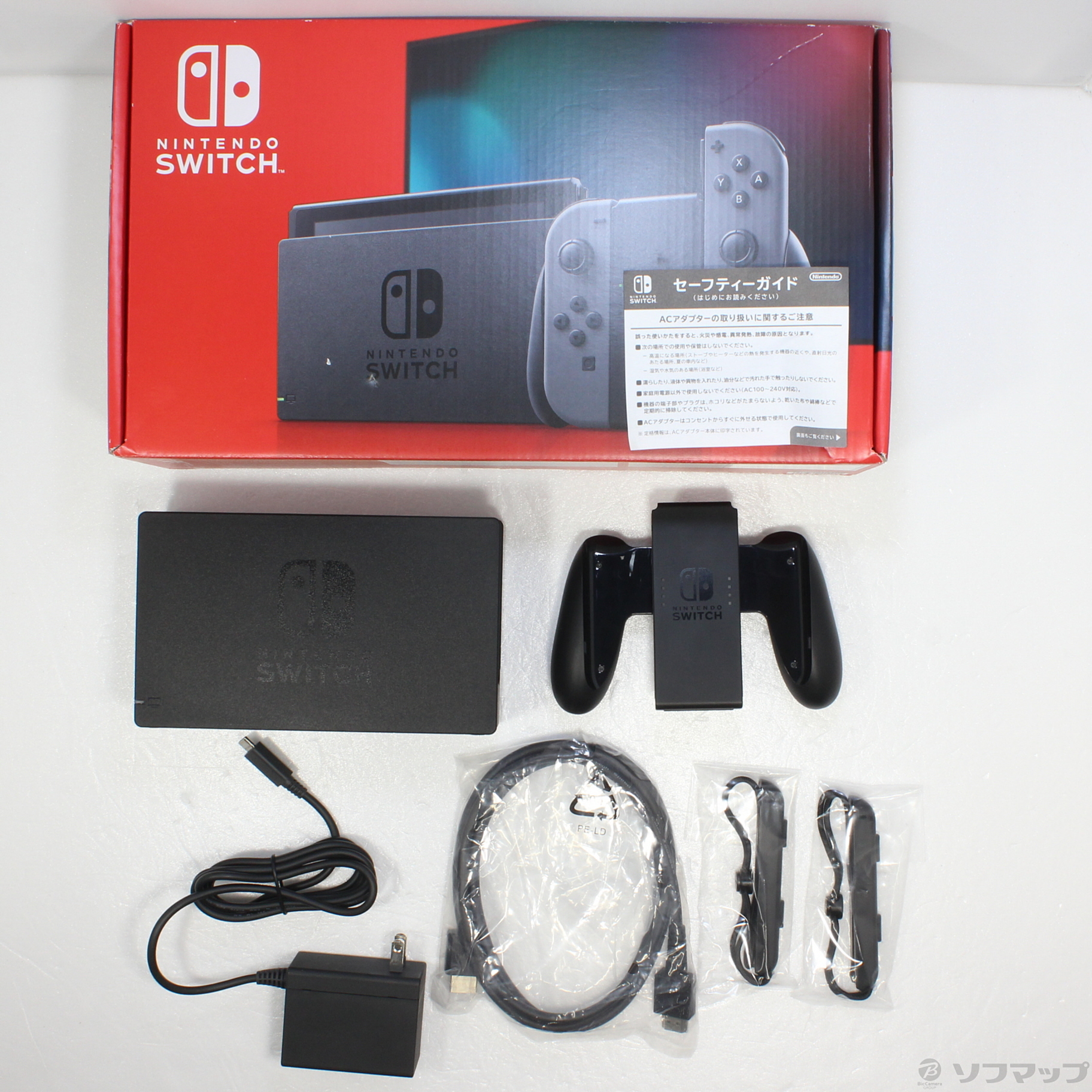 中古品〕 Nintendo Switch Joy-Con (L) ／ (R) グレー (2019年8月