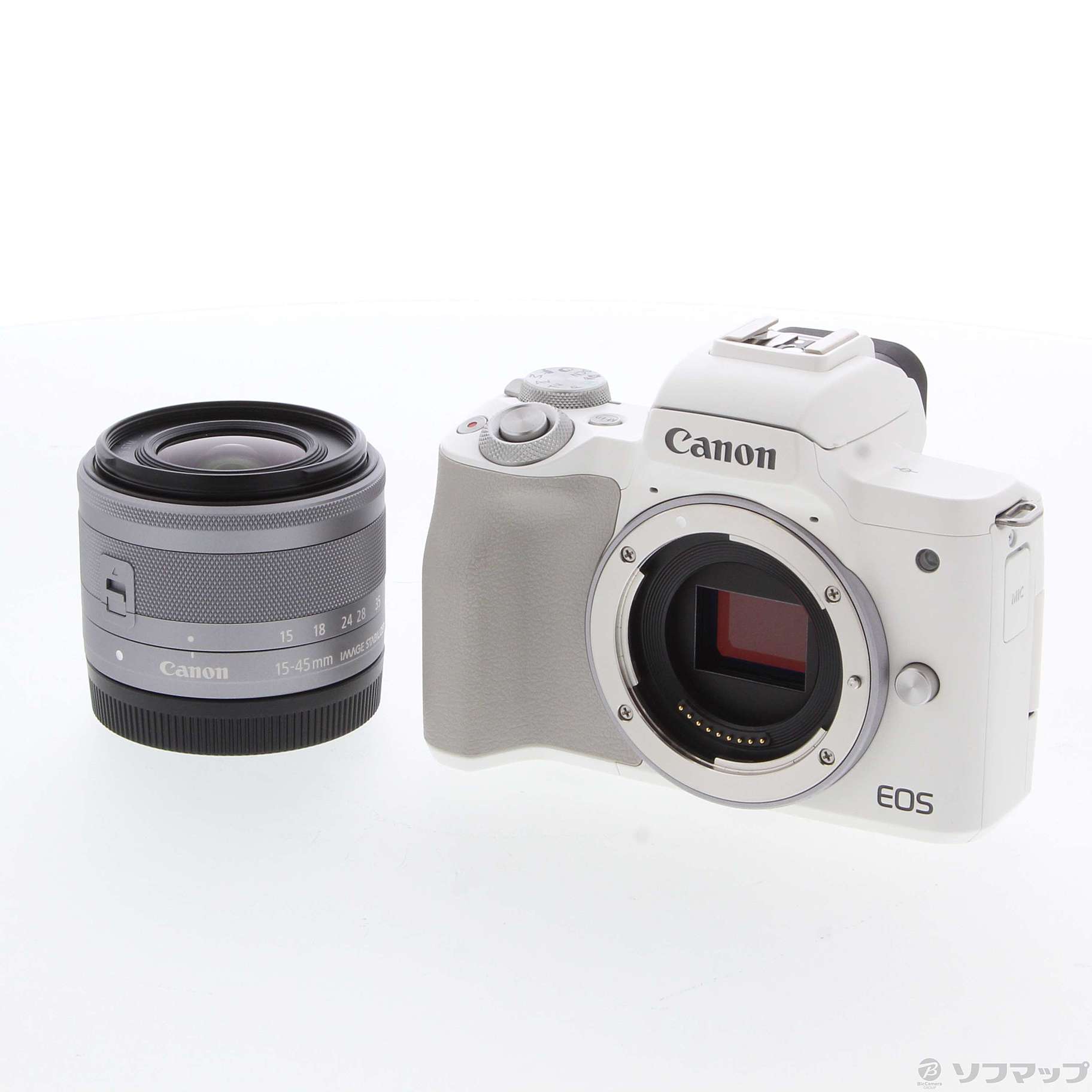 (中古)Canon EOS Kiss M2 EF-M15-45 IS STM レンズキット ホワイト(368-ud)