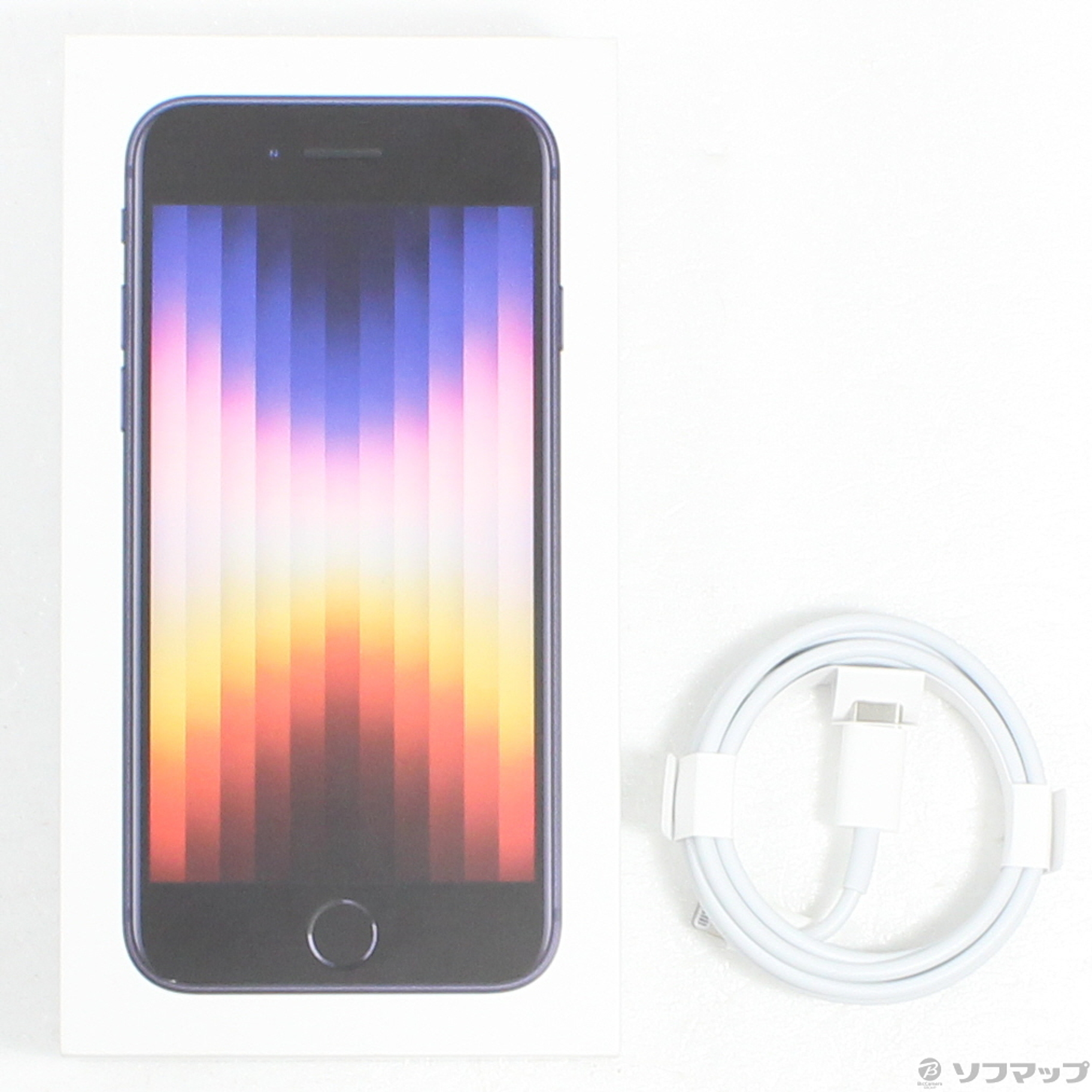 中古】iPhone SE 第3世代 128GB ミッドナイト MMYF3J／A SIMフリー