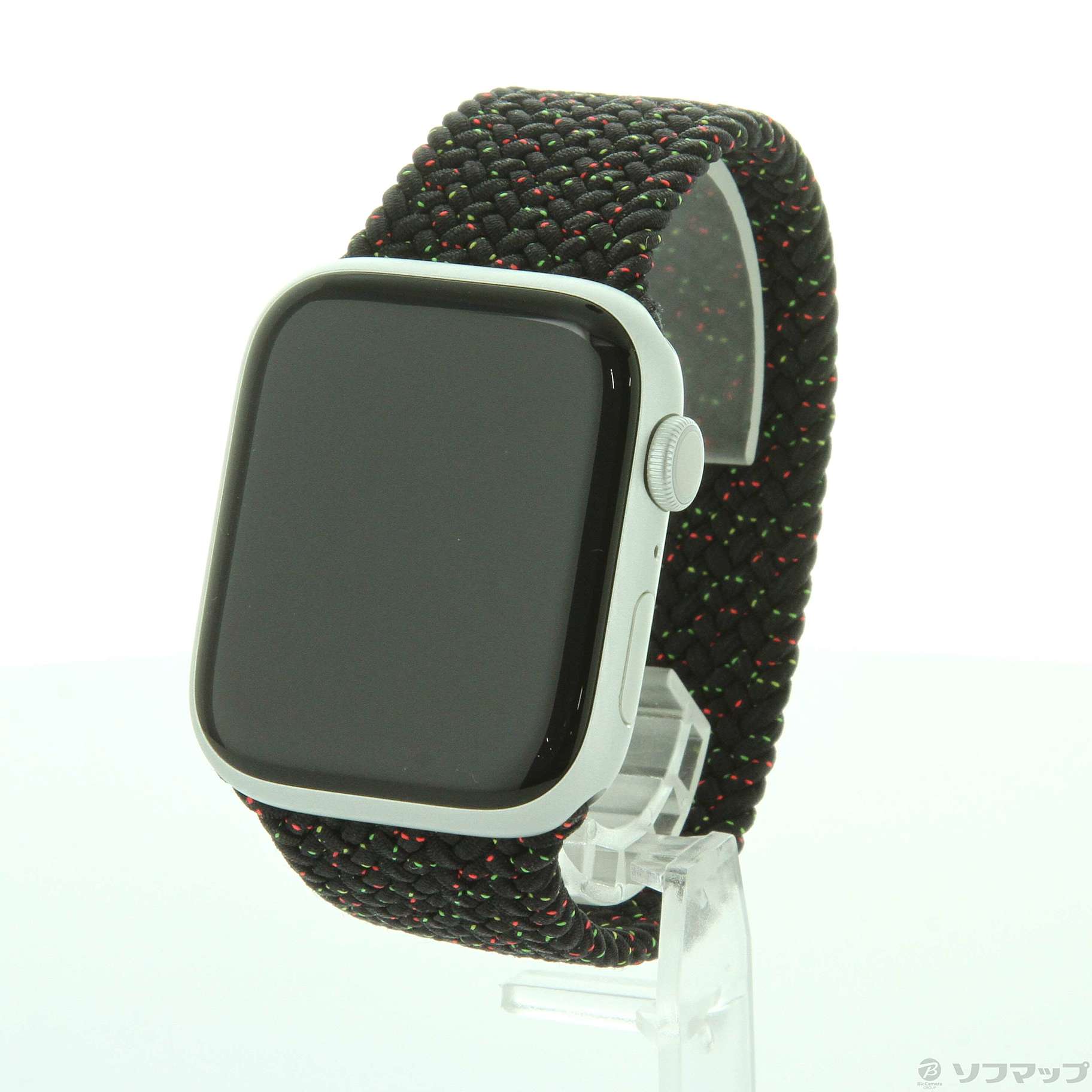 Apple Watch Series 8 GPS 45mm シルバーアルミニウムケース Black Unityブレイデッドソロループ