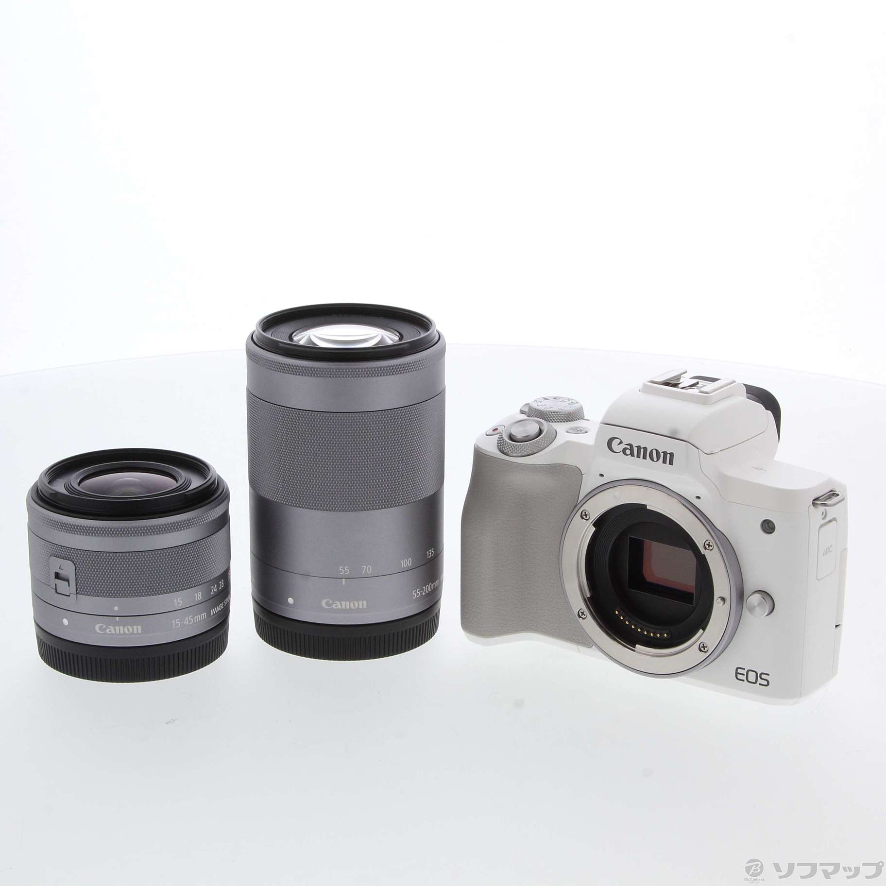 中古】EOS Kiss M2 ダブルズームキット ホワイト [2133050651712