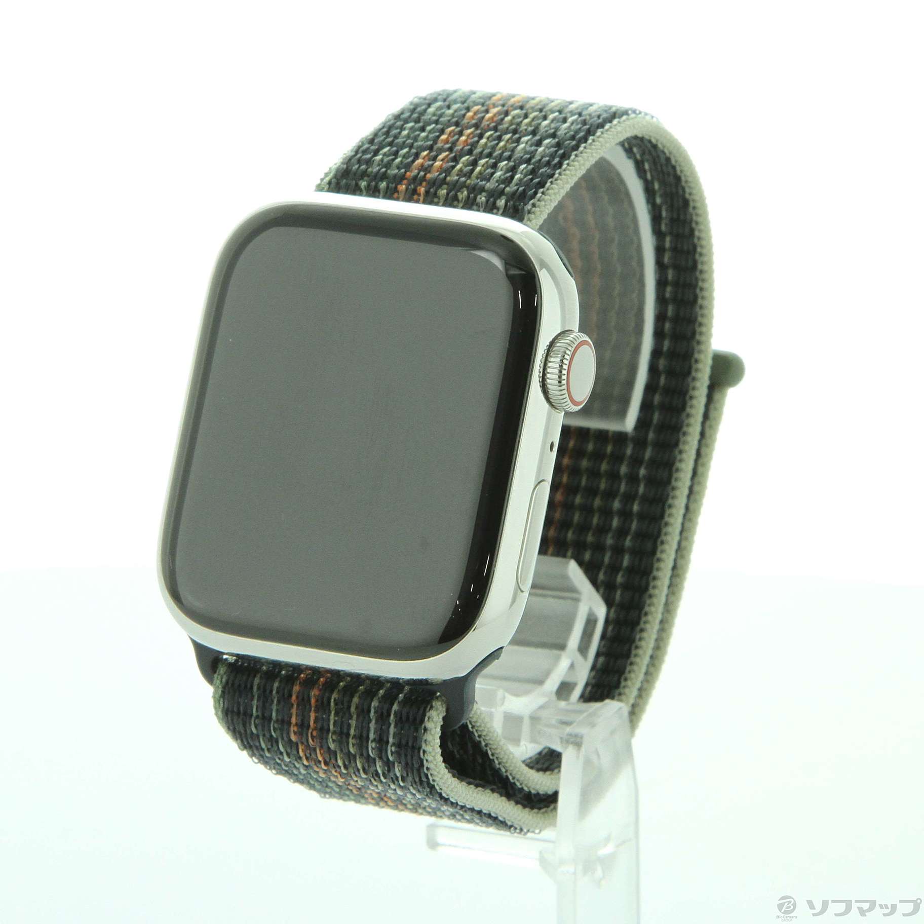 Apple Watch Series 8 GPS + Cellular 45mm シルバーステンレススチールケース ミッドナイトスポーツループ