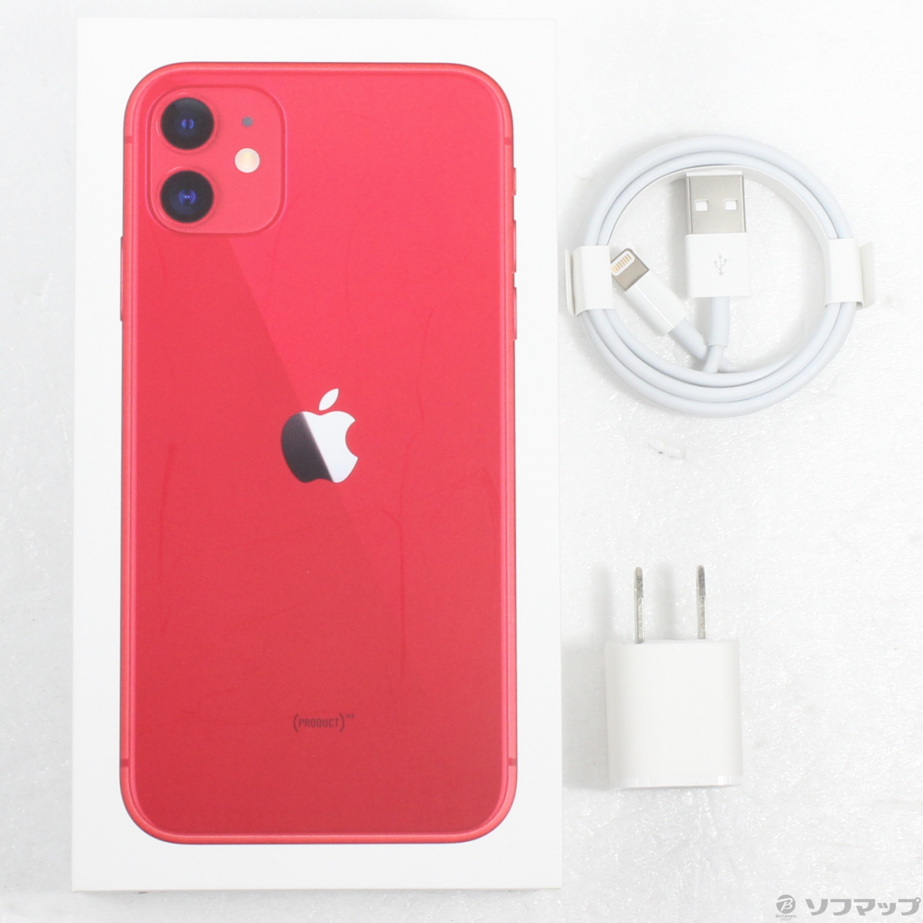 東大SIMフリー iPhone 11 64GB レッド MWLV2J/A Ver14.8.1 バッテリー最大容量86％ 赤ロム保証 Softbank版 iPhone