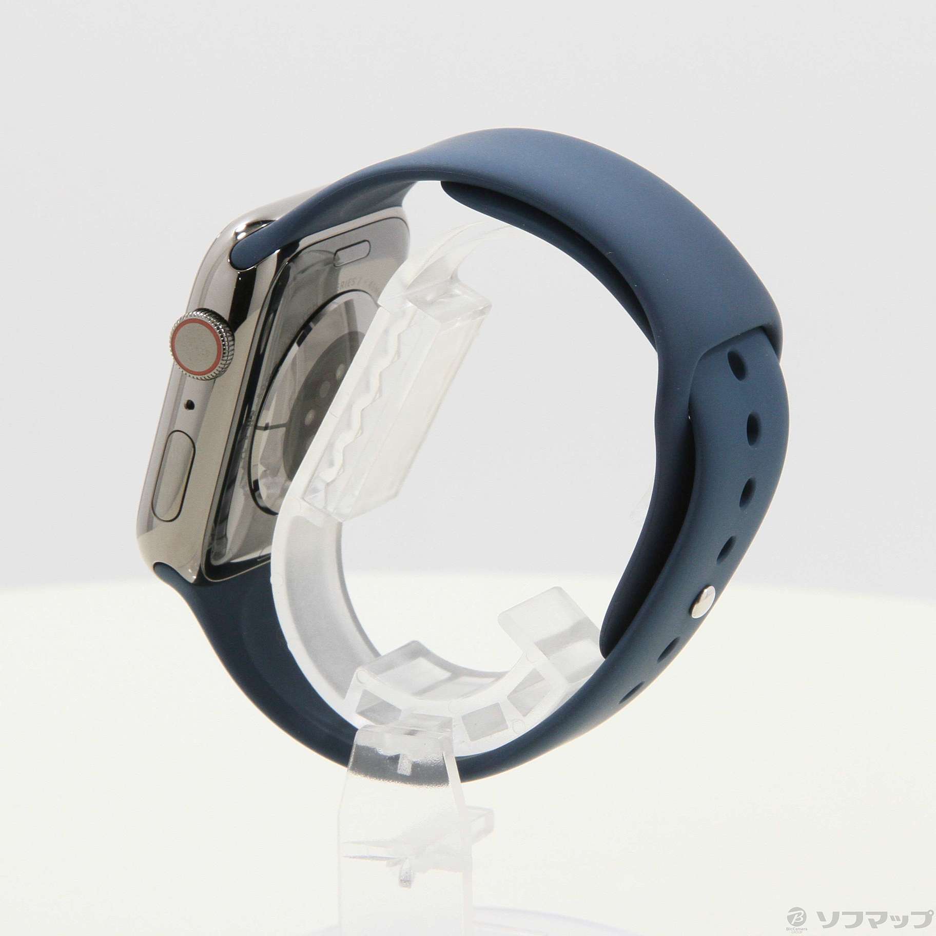 Apple Watch Series 7 GPS + Cellular 45mm グラファイトステンレススチールケース アビスブルースポーツバンド