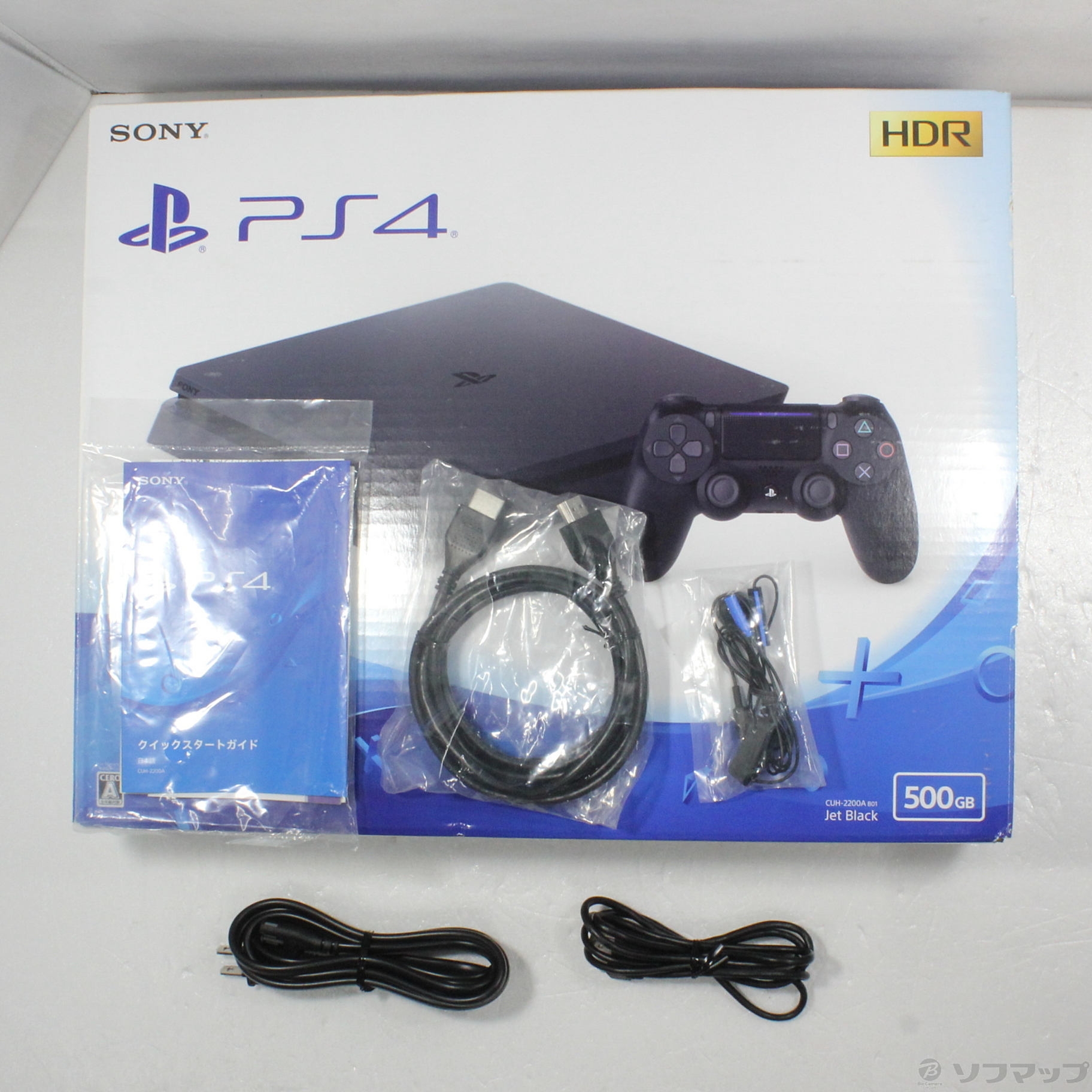 中古】PlayStation 4 ジェット・ブラック 500GB CUH-2200AB01