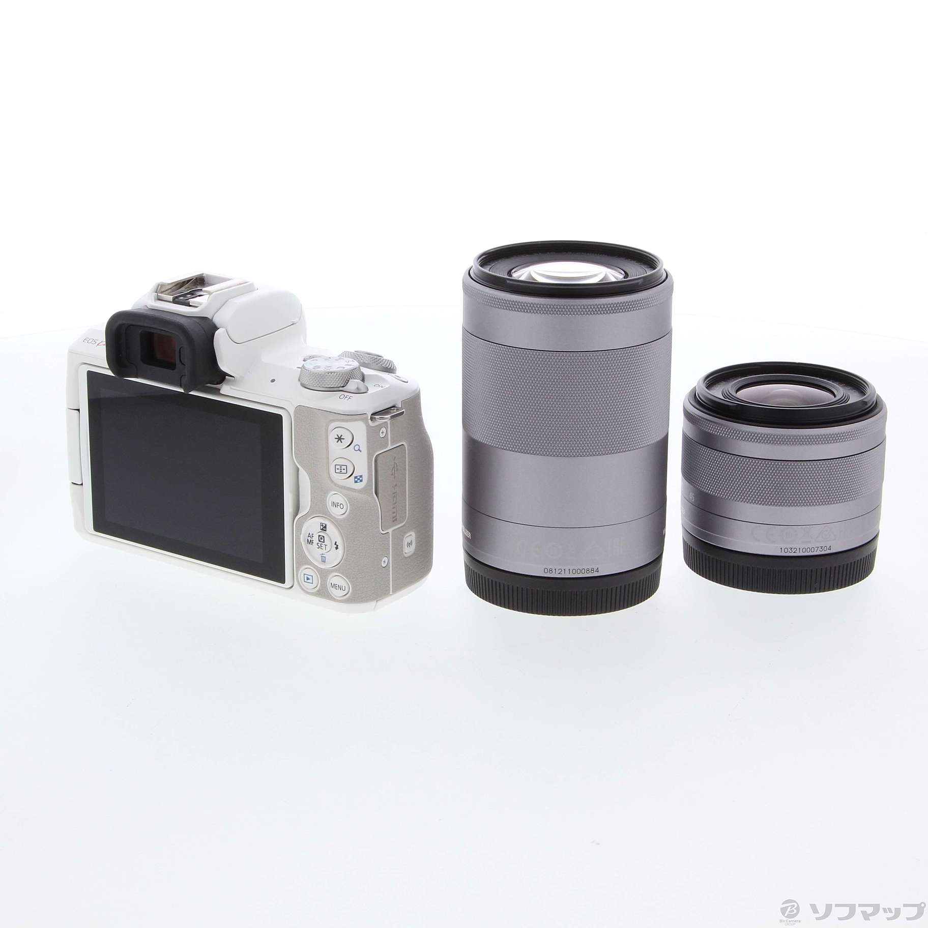 中古】EOS Kiss M2 ダブルズームキット ホワイト [2133050842042
