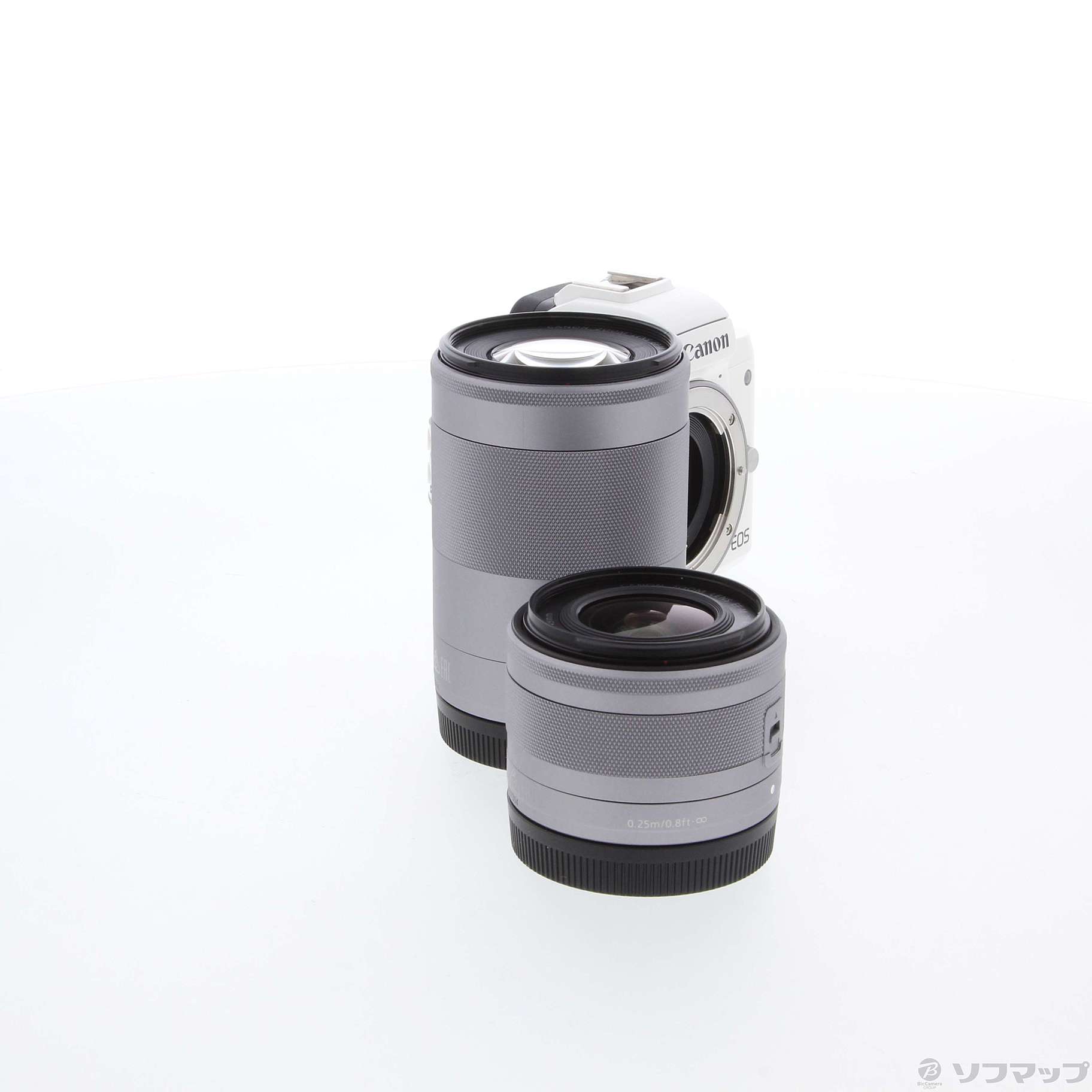中古】EOS Kiss M2 ダブルズームキット ホワイト [2133050842042