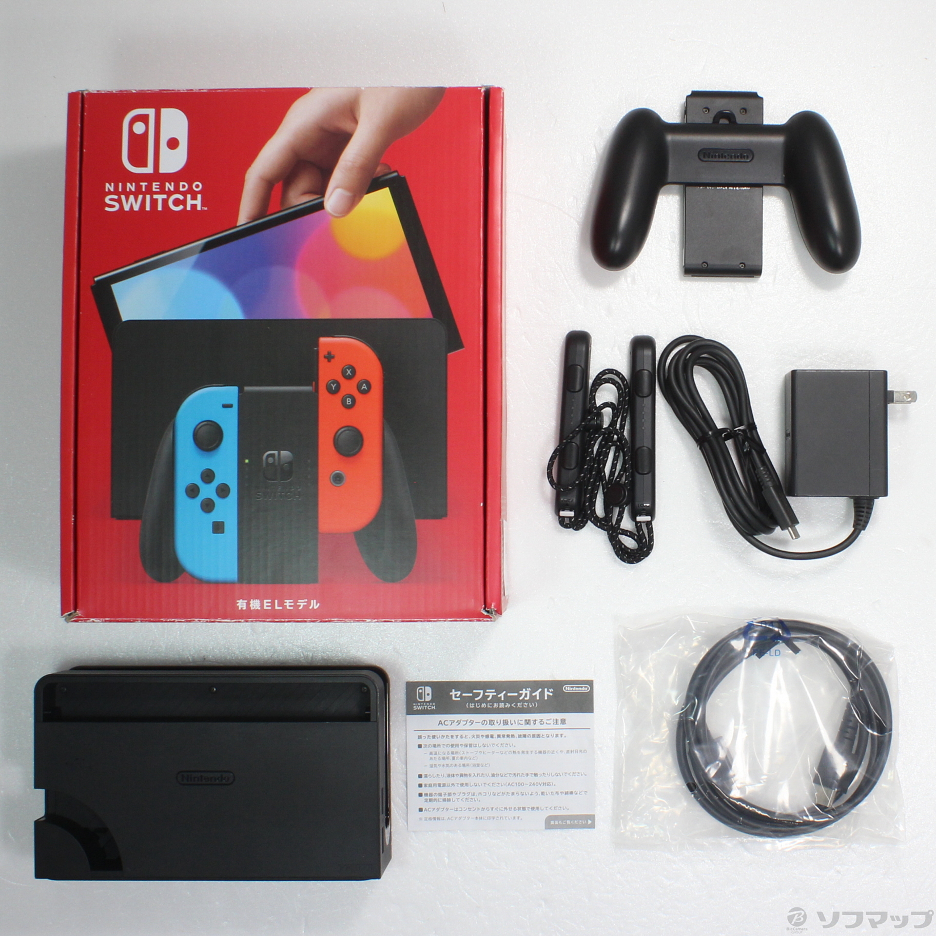 中古品〕 Nintendo Switch 有機ELモデル Joy-Con(L) ネオンブルー／(R