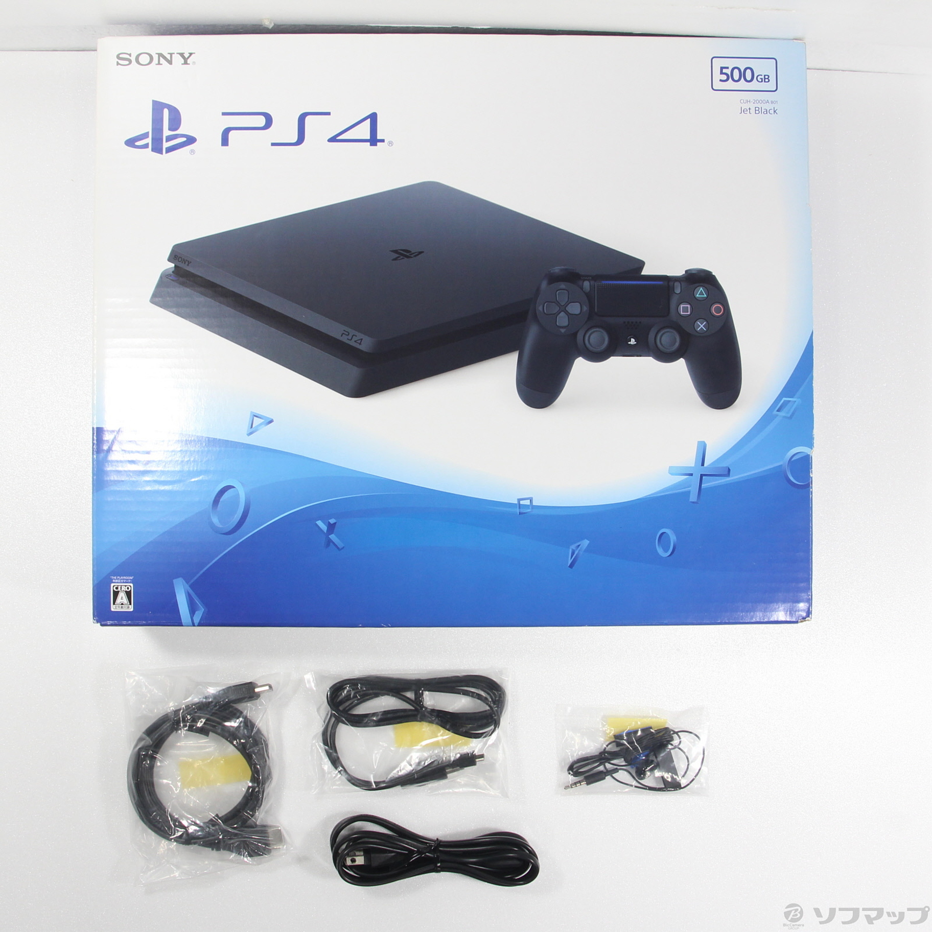 中古】PlayStation 4 ジェットブラック 500GB CUH-2000AB 