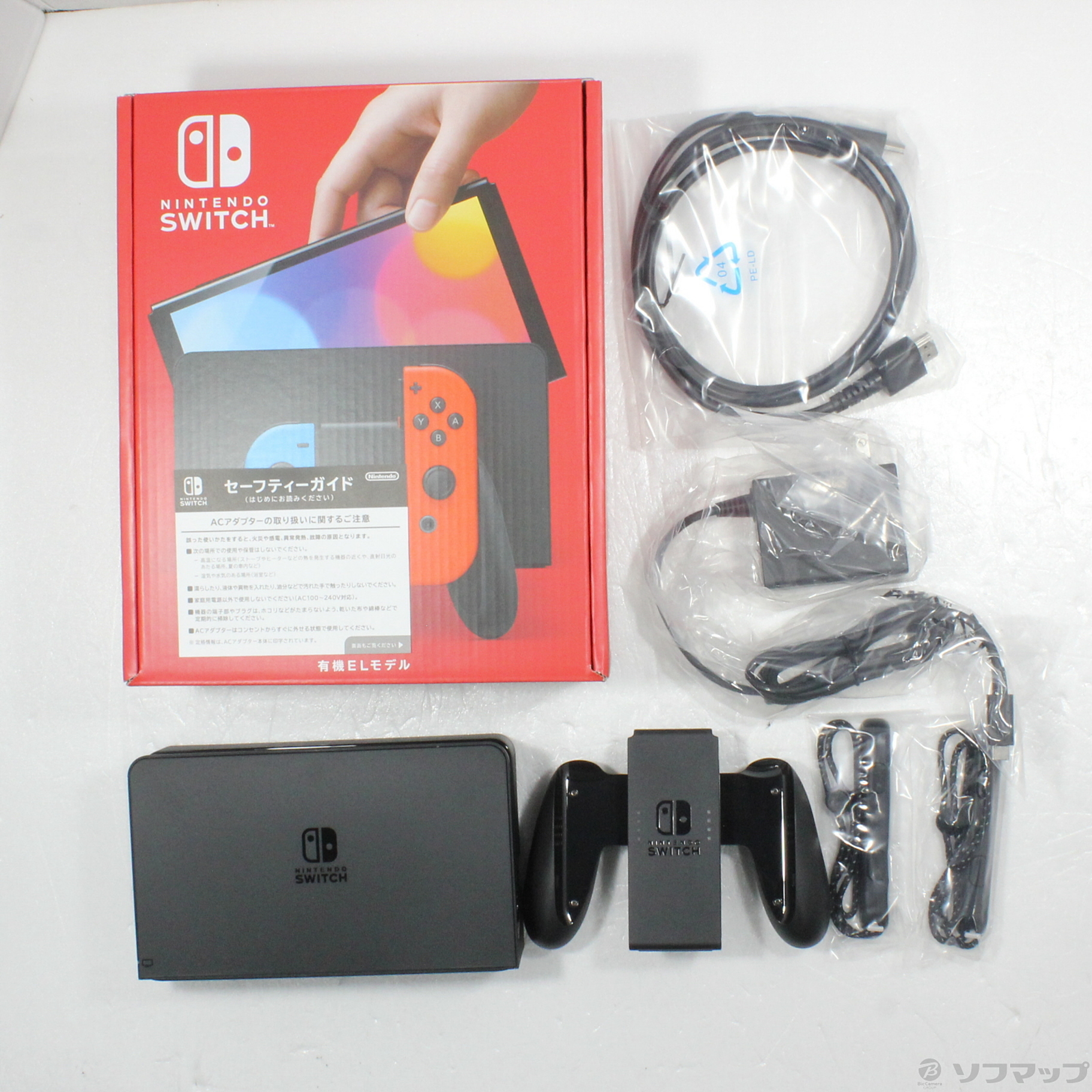 中古】Nintendo Switch 有機ELモデル Joy-Con(L) ネオンブルー／(R