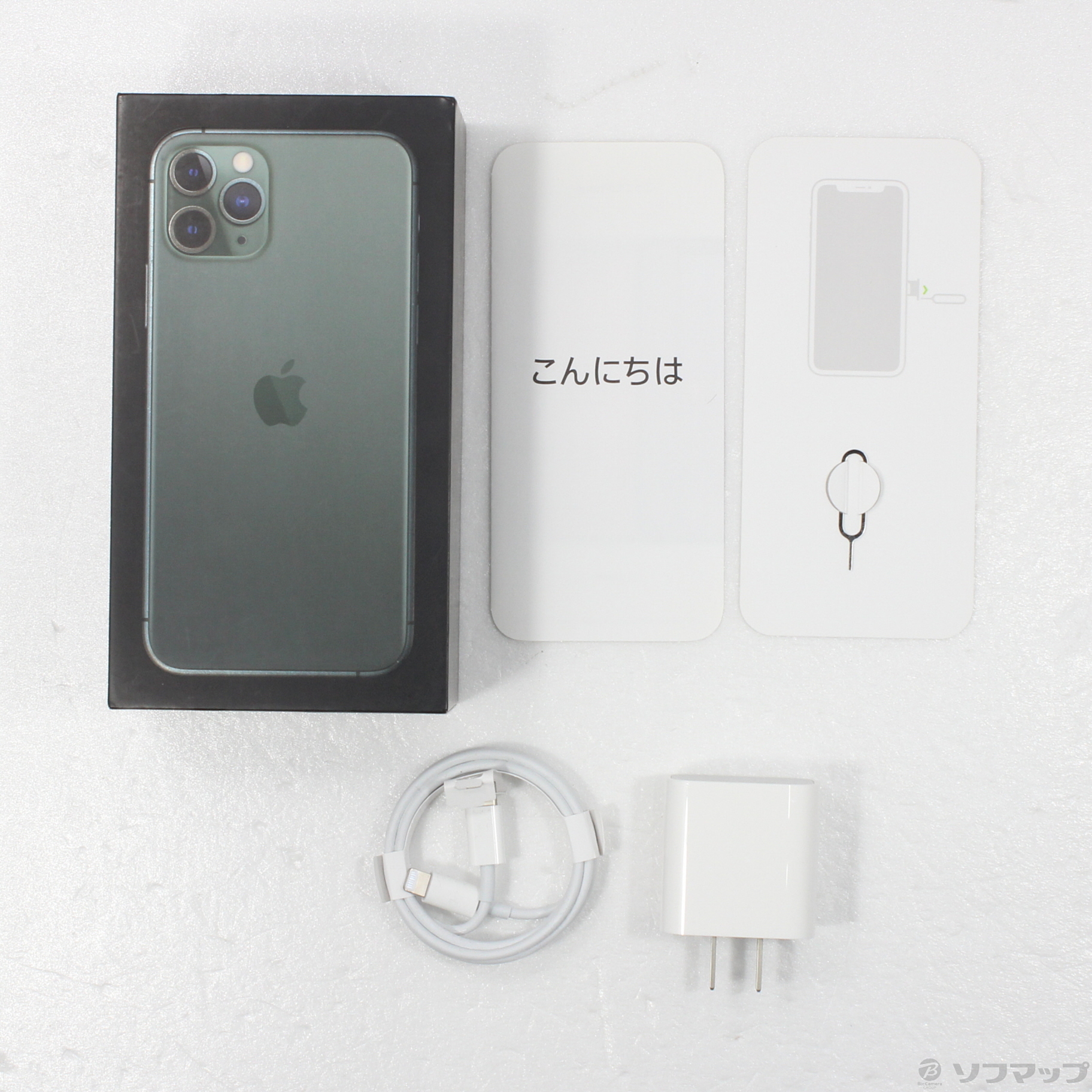 中古】iPhone11 Pro 256GB ミッドナイトグリーン MWCC2J／A SIMフリー