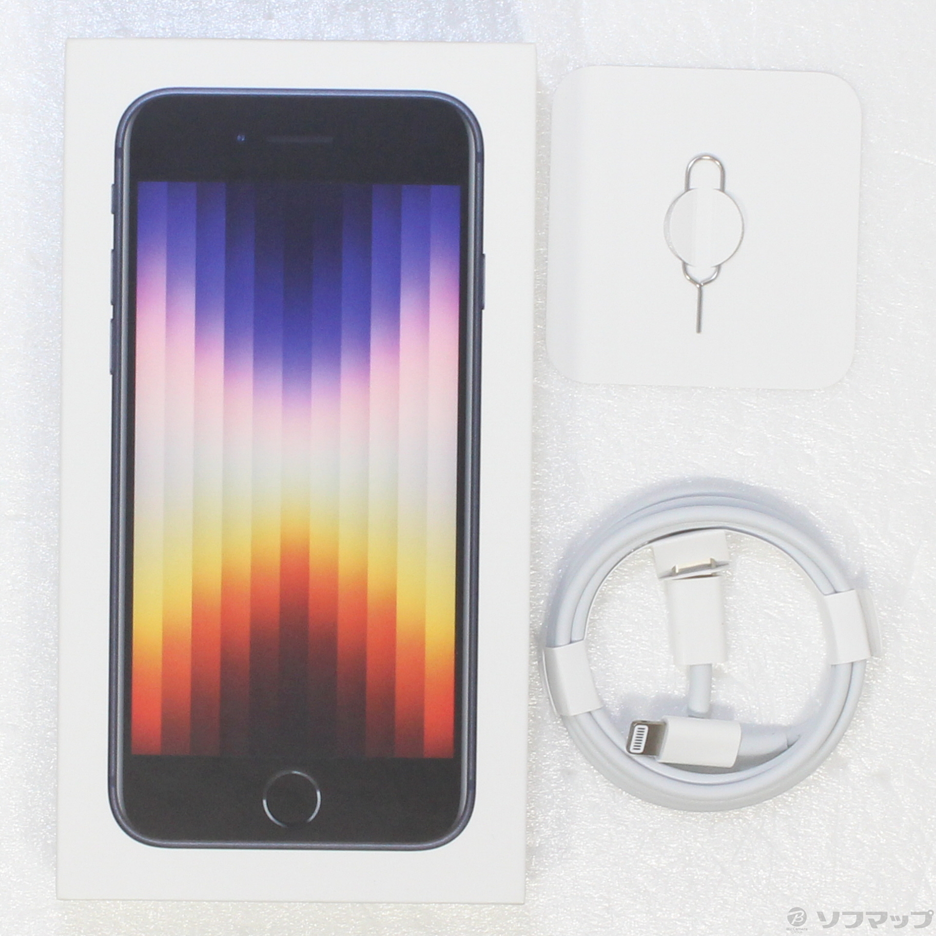 中古】iPhone SE 第3世代 128GB ミッドナイト MMYF3J／A SIMフリー