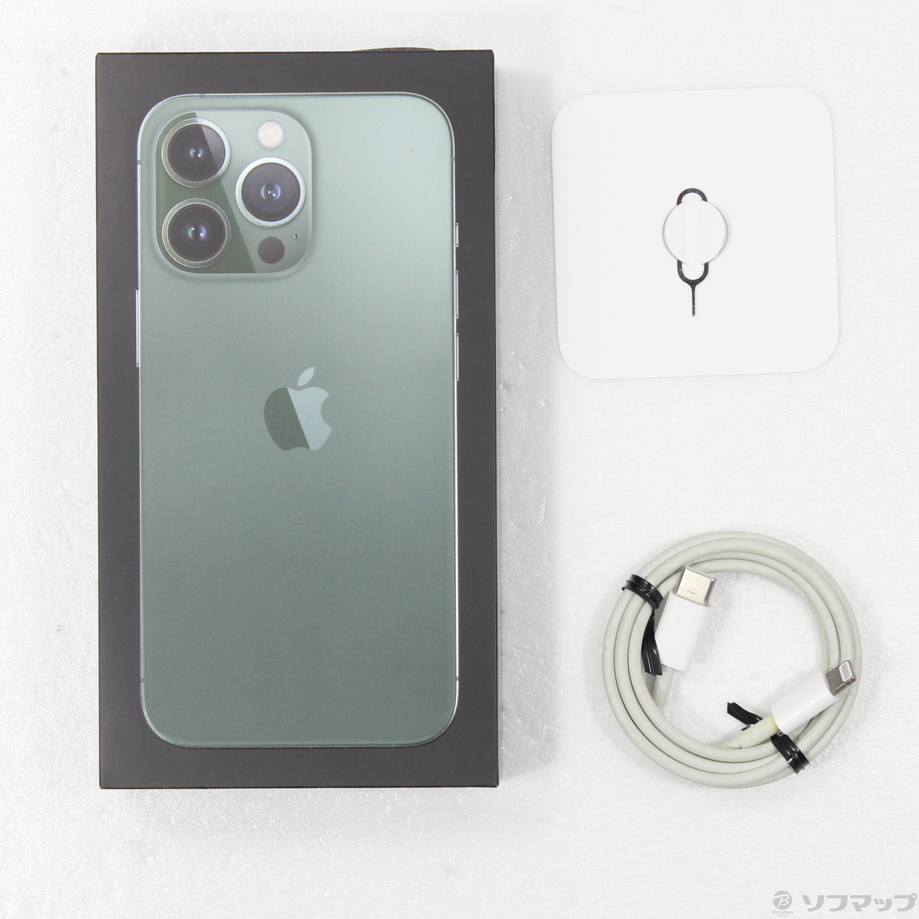 中古】iPhone13 Pro 128GB アルパイングリーン MNDX3J／A SIM