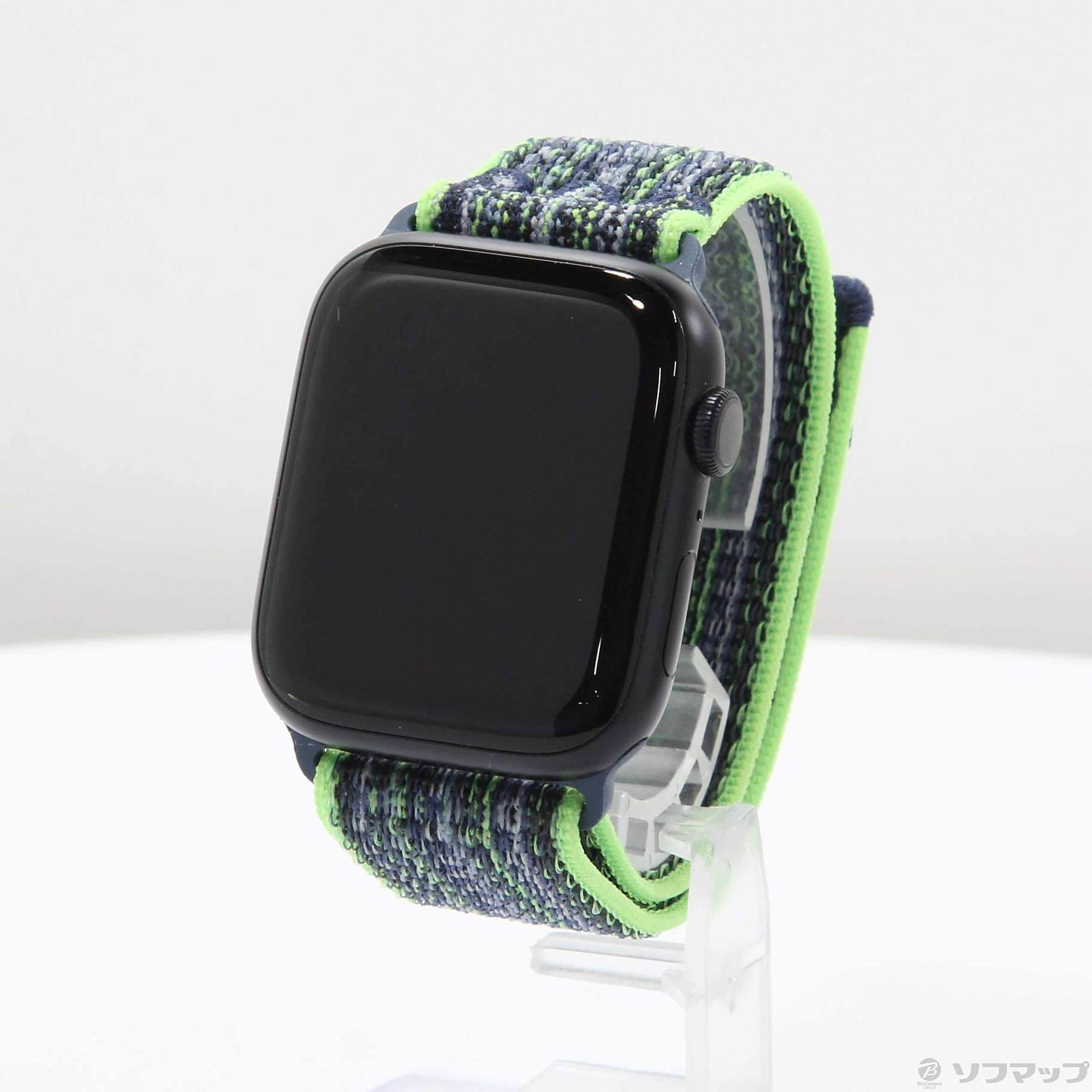 Apple Watch Series 9 GPS 45mm ミッドナイトアルミニウムケース ブライトグリーン／ブルーNikeスポーツループ