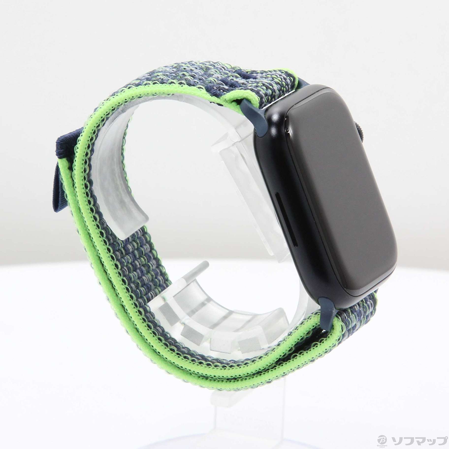 Apple Watch Series 9 GPS 45mm ミッドナイトアルミニウムケース ブライトグリーン／ブルーNikeスポーツループ