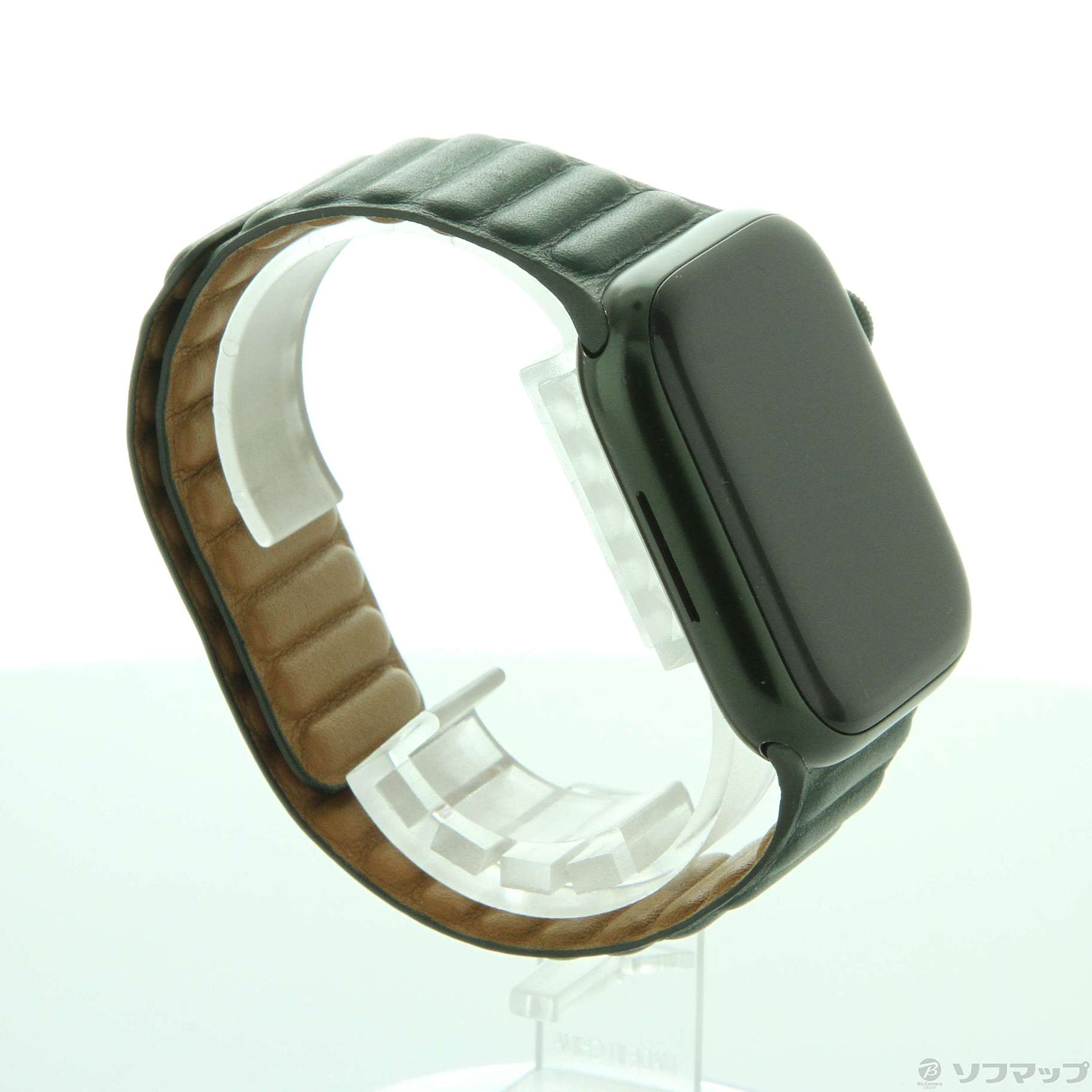 Apple Watch Series 7 GPS 45mm グリーンアルミニウムケース セコイアグリーンレザーリンク
