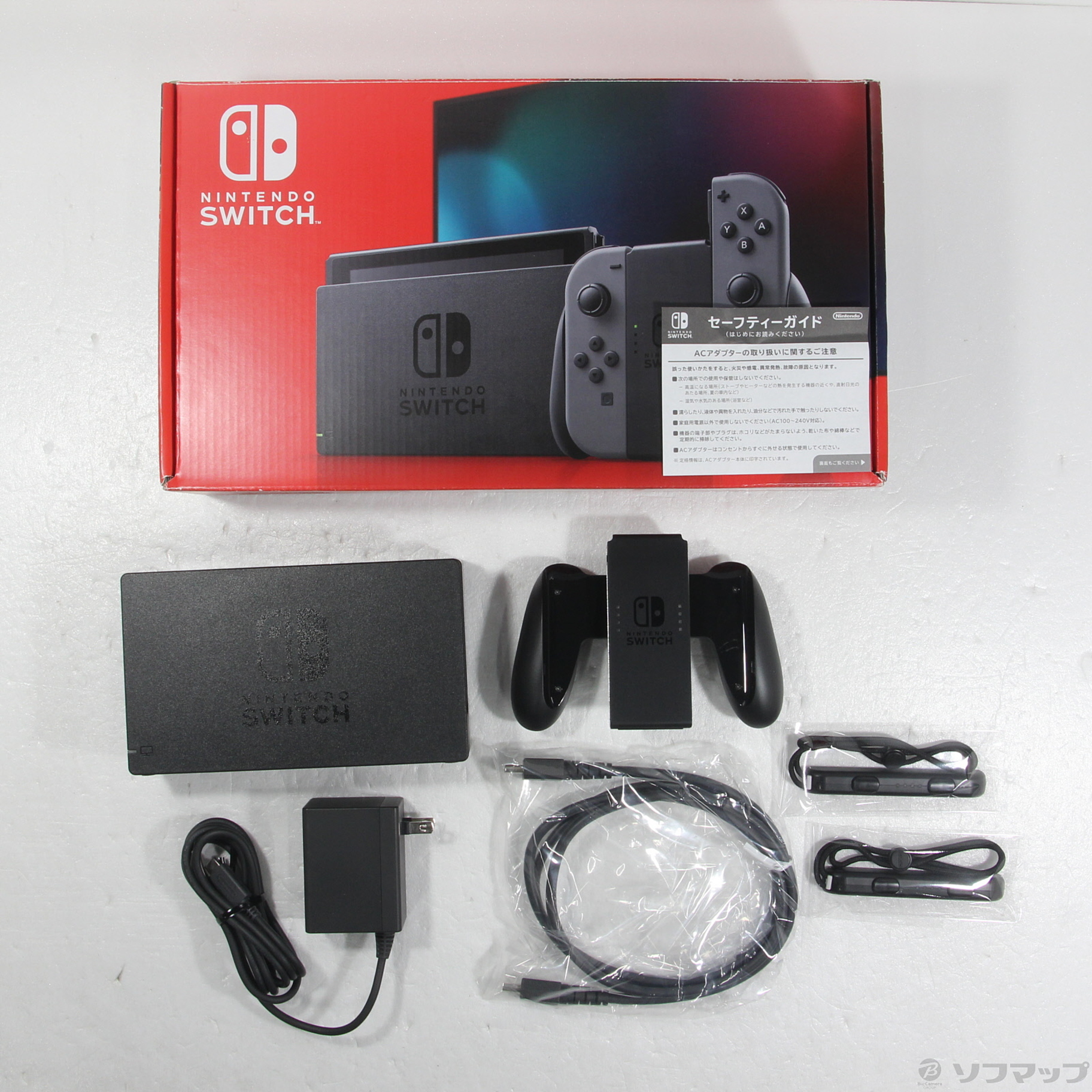 中古品〕 Nintendo Switch Joy-Con (L) ／ (R) グレー (2019年8月