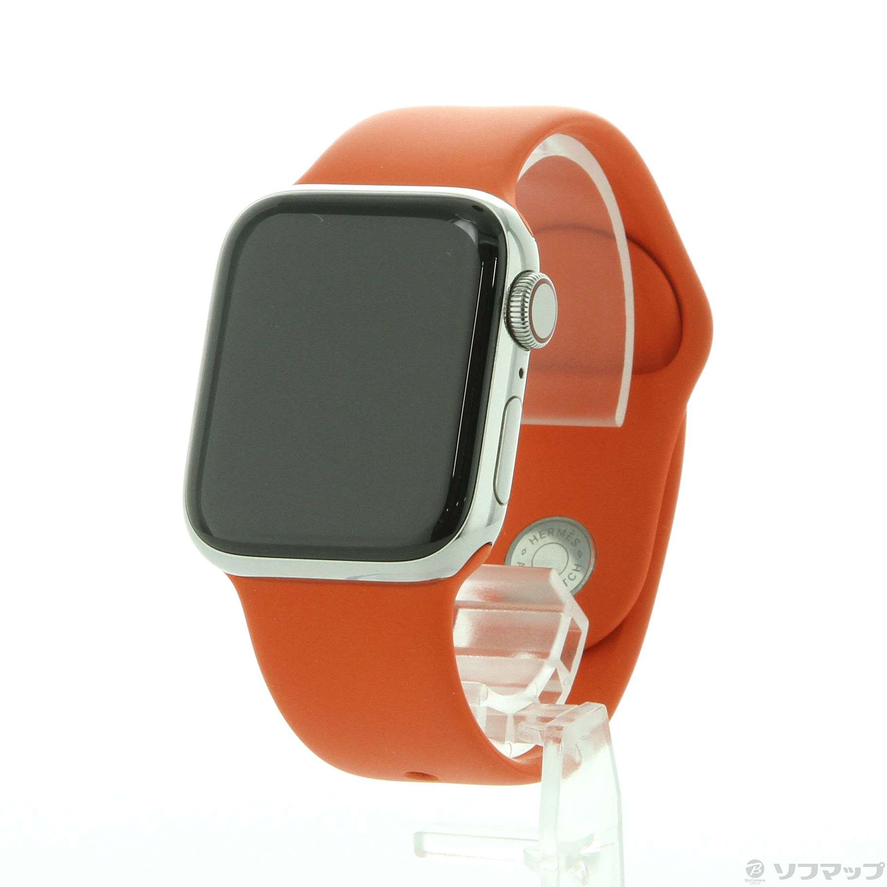 Apple Watch Series 4 GPS + Cellular 40mm シルバーステンレススチールケース オレンジスポーツバンド