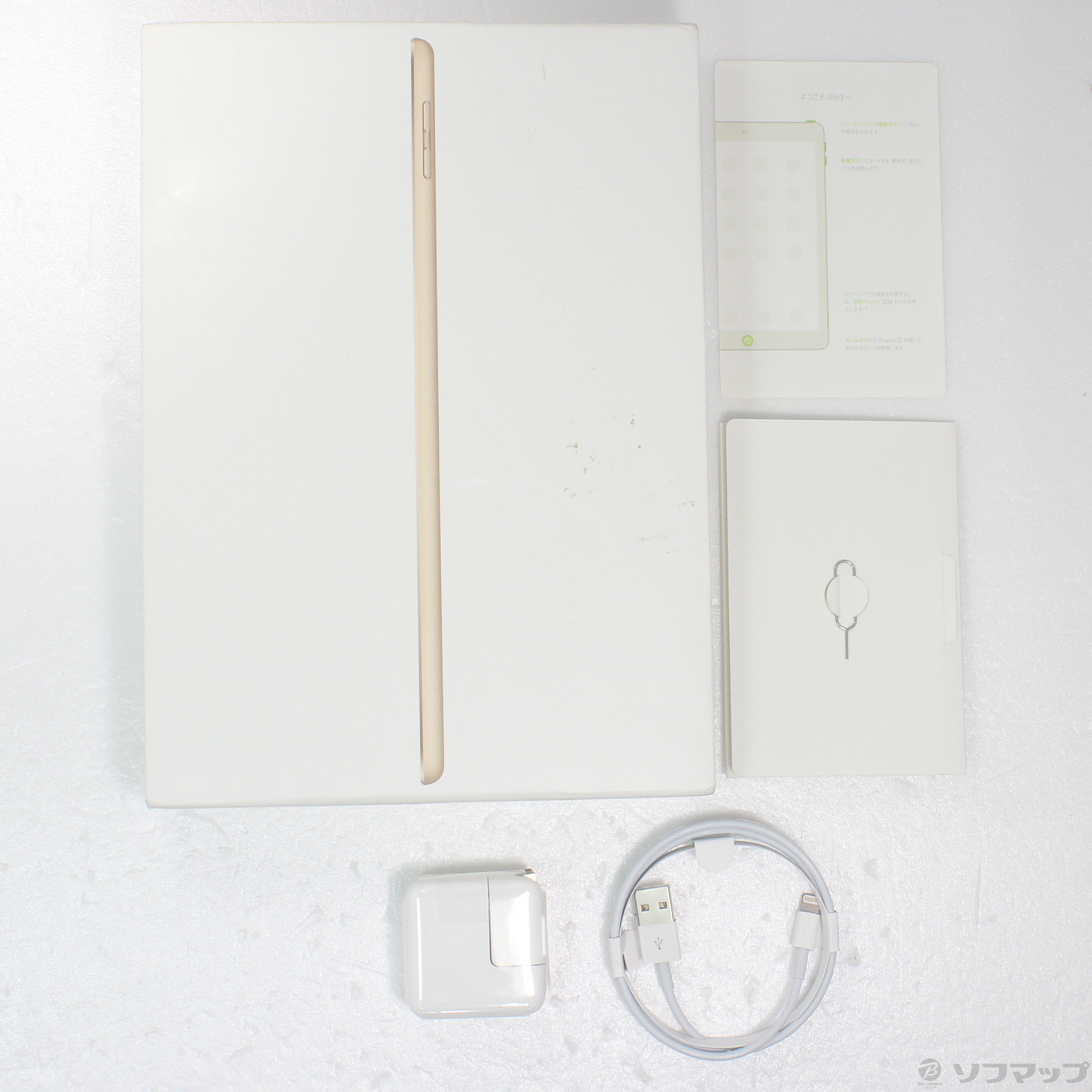 中古品〕 iPad 第5世代 32GB ゴールド MPG42J／A auロック解除SIM