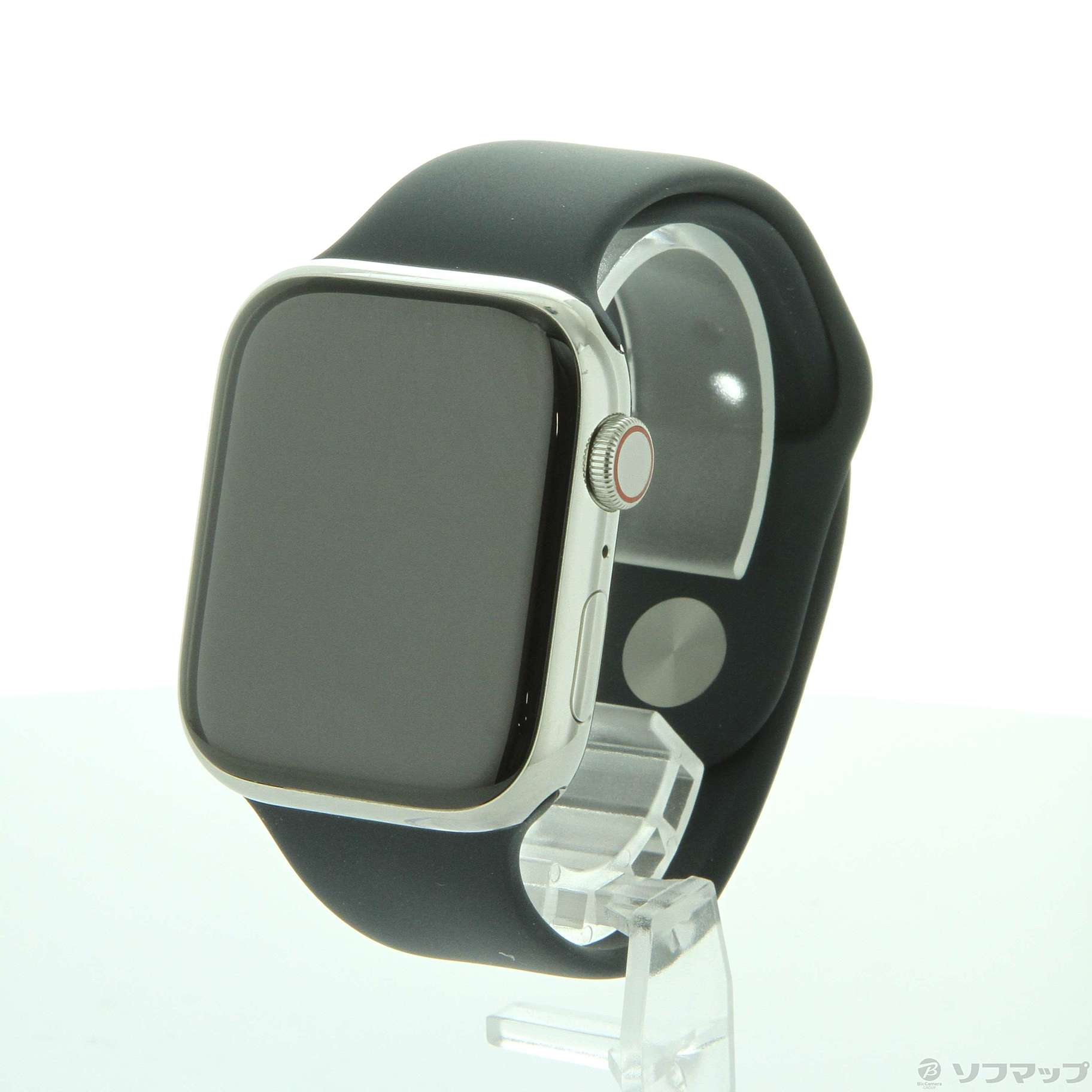 Apple Watch Series 7 GPS + Cellular 45mm シルバーステンレススチールケース ミッドナイトスポーツバンド
