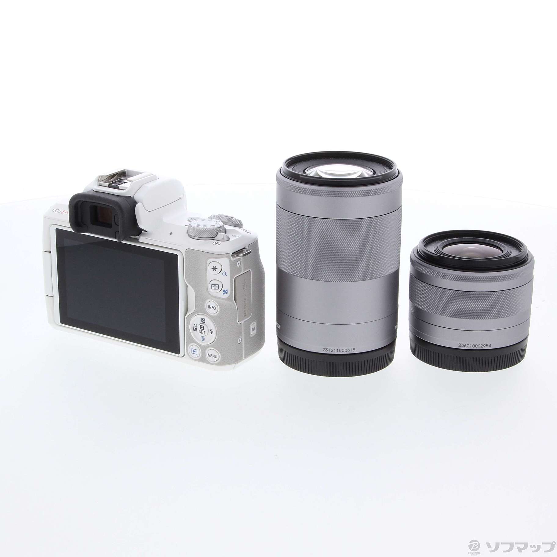 中古】〔展示品〕 EOS Kiss M2 ダブルズームキット ホワイト